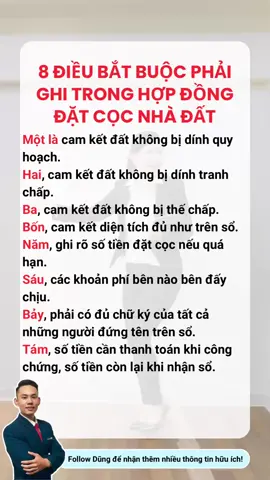 8 điều bắt buộc phải có trong hợp đồng đặt cọc nhà đất #imdungle #dunglebds #batdongsan #nhadat #xuhuong #dautubatdongsan 