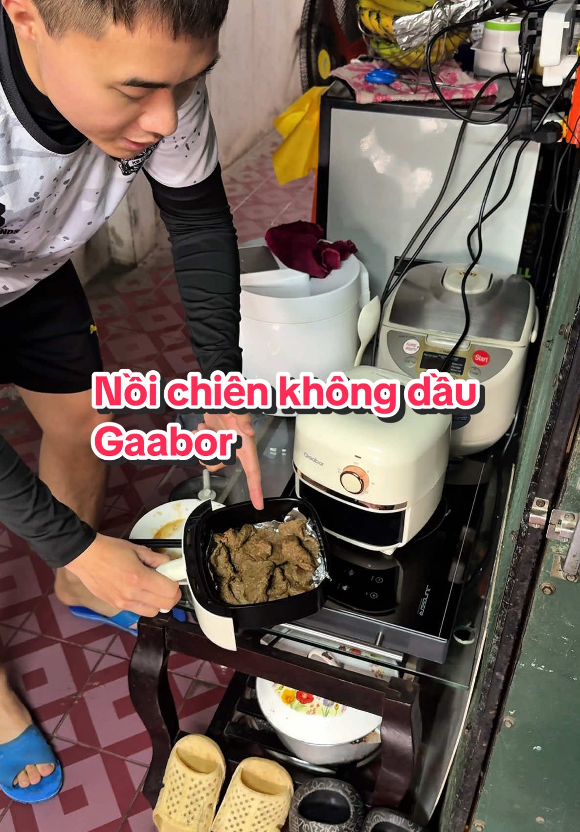 Nồi chiên không dầu 2L màu đẹp điêngg 🥰 #noichienkhongdau #gaabor #dogiadung #giadinhthanthuong #food #nauan 