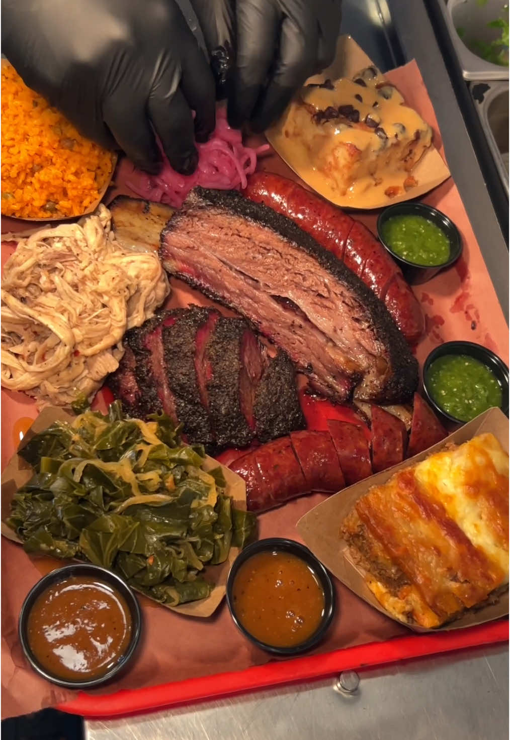 Filling up a big & beautiful tray of barbecue at the hidden-gem, Puerto Rican / Texas fusion BBQ joint in Charleston, SC called @Palmira Barbecue! 🔥🔥🤤🤤 Where would you even begin? 💪 #DEVOURPOWER #fyp #foryou #foodtiktok #palmira #palmirabbq #palmirabarbecue #foodies #foodblog #beefcheek #beef #beefrib #sausage #bbq #bbqtok #charleston #charlestonsc #southcarolina #pulledpork #barbecue 