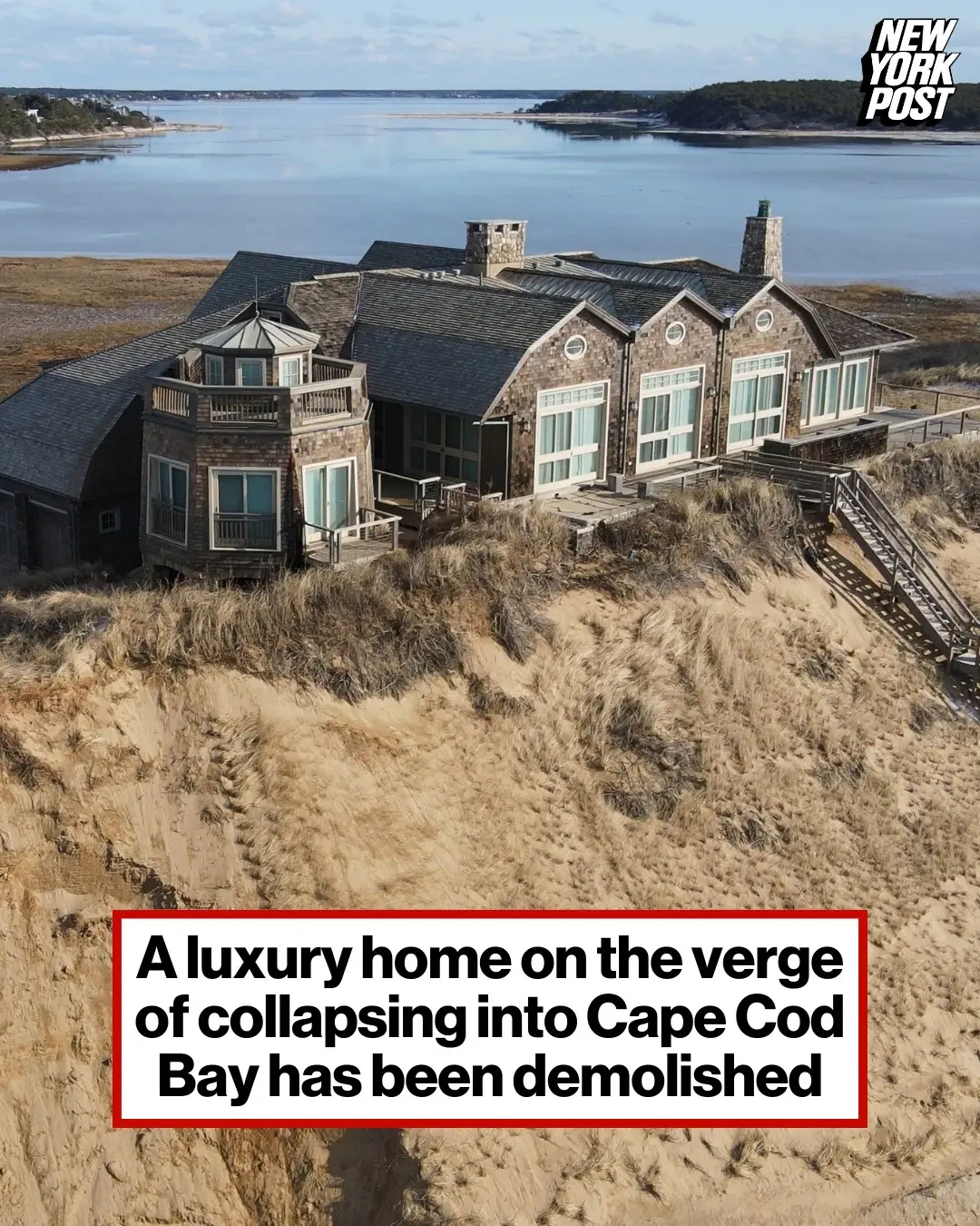 This home had nowhere left to stand — literally. A multimillion-dollar Cape Cod estate that was teetering on the edge of a crumbling bluff has been torn down — just in time to prevent it from plunging into the bay and wreaking havoc on a prime oyster farming area. The 5,100-square-foot residence, which once boasted sweeping waterfront views, had become an environmental ticking time bomb as erosion relentlessly ate away at the land beneath it. But on Monday, the wrecking crews finally arrived, according to the Insurance Journal. Piece by piece, the luxury home was dismantled, with trucks hauling away the remains. By Tuesday, all that was left was a concrete slab, a chimney and a lone generator. “On one side, it is sad because it was a beautiful house that became a landmark in that place,” John Cobler of the Wellfleet Environmental Commission told the Associated Press. “On the other, I am happy that it is gone. It is a great relief for our town and for our environment.” The dwelling, built in 2010, had been fighting a losing battle with nature for years. In 2018, its original owners tried to install a seawall to slow the erosion, but the plan was shot down over concerns that it would disrupt the beach and the bay’s nutrient flow. John Bonomi, a New York attorney, bought the home in 2019 for $5.5 million. But as the years passed, the land beneath the house continued to disappear. A town report last year warned that the structure could collapse within three years, sending a dangerous pile of debris straight into Wellfleet Harbor, a key shellfish farming area. (Wellfleet alone has long been known for its prime East Coast oysters.) A week before the demolition, Mother Nature delivered another warning — three days of punishing winds that stripped away even more of the bluff and left the home’s concrete supports dangerously exposed. Bonomi’s legal team had previously claimed the house had been sold to a salvage company, which allegedly wouldn’t cover the cost of demolition. But town officials found no record of a deed transfer, raising questions about the true status of the property. 📸: AP