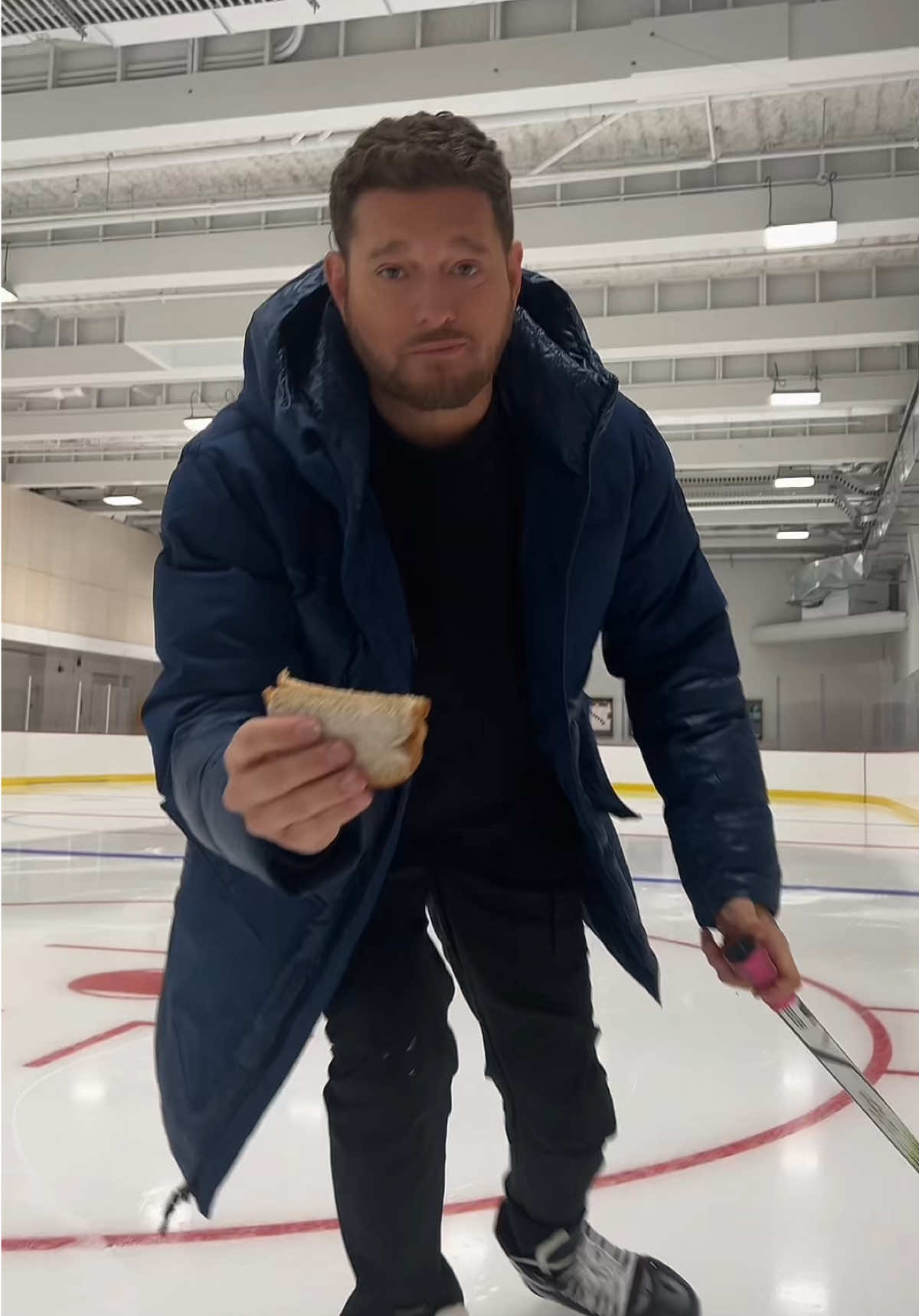 The sandwich may have been peanut butter but the energy is giving cheesy 🧀 🏒 @BAUER Hockey 