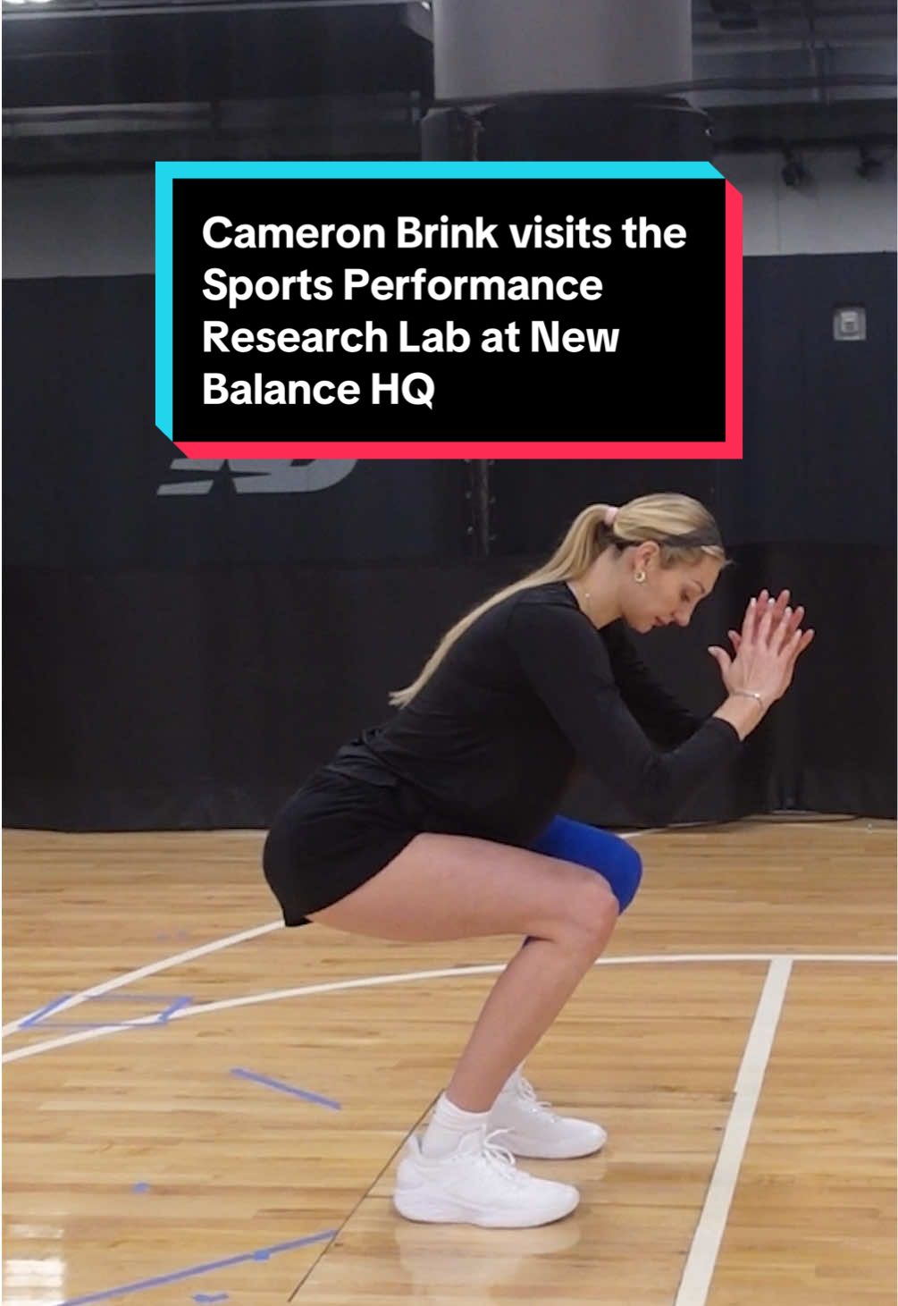 Putting in work at the New Balance Sports Research Lab 💪  On our second day in Boston, Cameron Brink hit the court to experience firsthand how cutting-edge technology and innovative design come together for top performance at @New Balance  