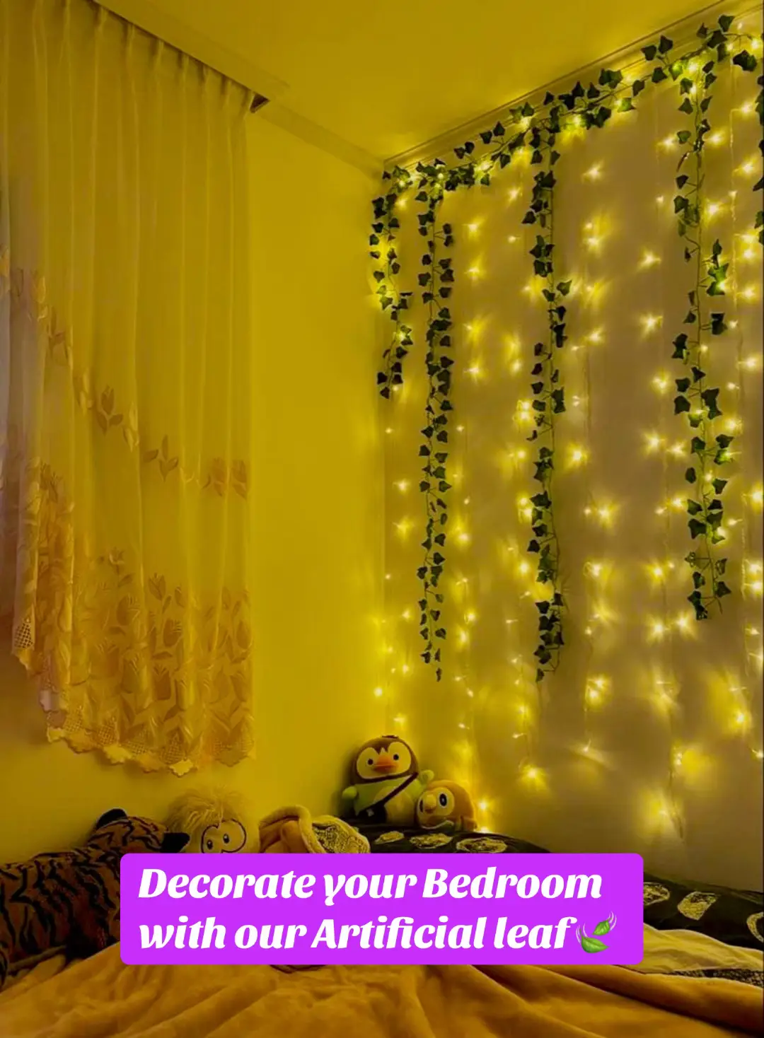 Decorate your Bedroom with our Artificial leaf and make it look aesthetically appealing and beautiful 🤩 #deliveryallovernepal🇳🇵 #fakeleaf🍃 #aestheticsroomdecor #artificialleafktm #walldecor #leaflahara #artificialleafwalldecor #hangingwalldecorktm 