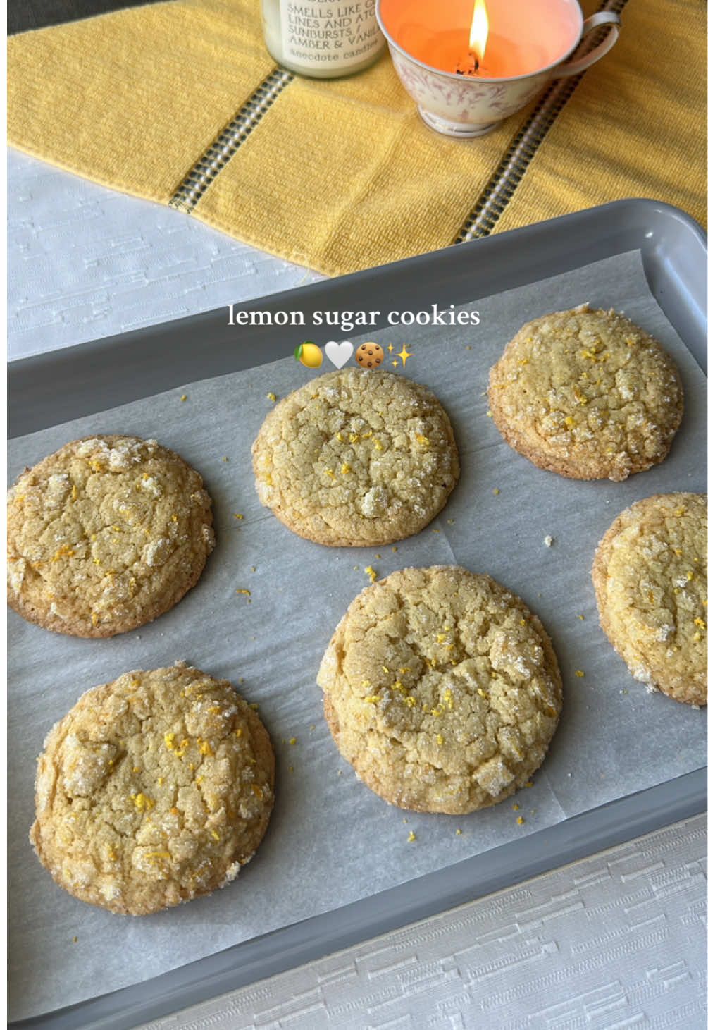 these lemon sugar cookies taste like a ray of sunshine 🍋🍪☀️ #cookierecipe #baketok #bakingtiktok #BakeWithMe #bakingtherapy #bakingrecipe #cookiesoftiktok 
