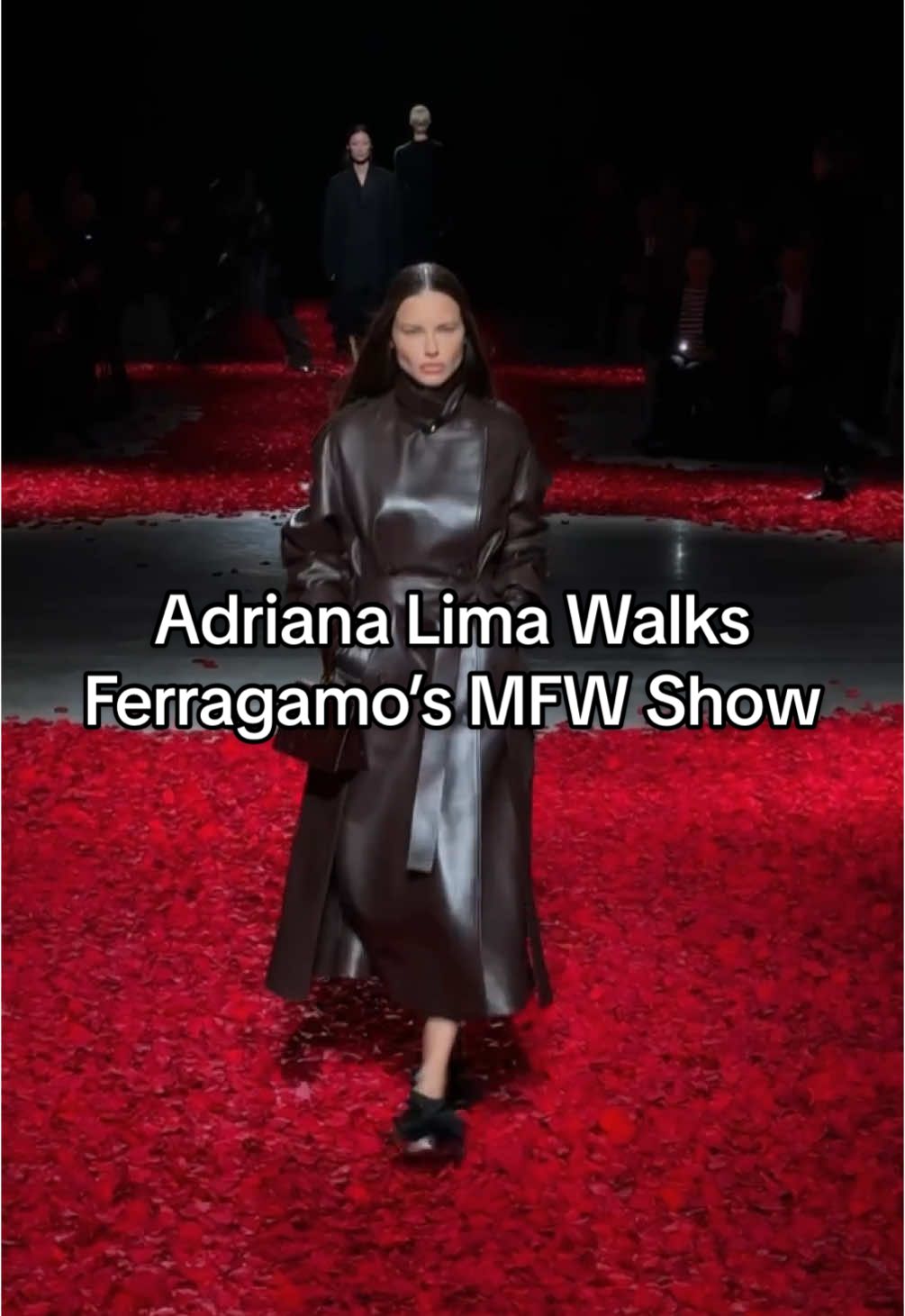 #AdrianaLima stuns again on the #Ferragamo runway at #MilanFashionWeek today. #TikTokFashion 