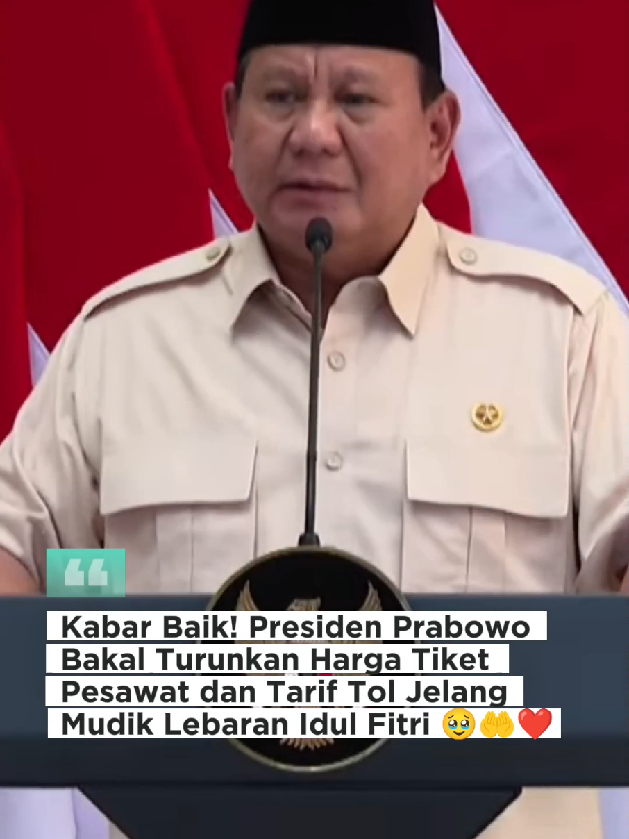 Jadi mudik ga nih?? 🥰🫶 #prabowosubianto #presidenprabowo #puasaramadhan #mudiklebaran #tiketpesawat #bersamapresiden #prabowopapadunia #presidenkhatulistiwa #viralditiktok #fypviralシ #fyp 