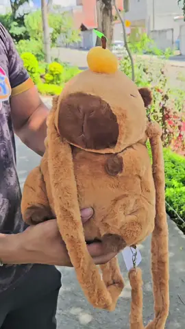 Esta mochila é irresistível e super fofa, com o formato de uma capivara, o animal símbolo do conforto e da tranquilidade. Feita com um tecido macio e peluciado, ela possui uma textura deliciosa ao toque, que traz ainda mais aconchego para o visual. O bolso frontal é prático e funcional, perfeito para guardar itens pequenos, como chaves ou celular. Além de ser super estilosa, é também muito confortável, com alças ajustáveis para maior comodidade. Ideal para quem ama um toque de diversão e originalidade no dia a dia! #Capivara #capybara #peluca 