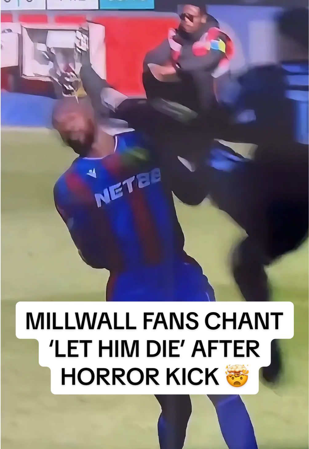 Millwall fans chant ‘let him die’ after Crystal Palace’s Jean-Philippe Mateta is ‘karate-kicked’ to the head 😳 #crystalpalace #cpfc #millwall #football #facup 