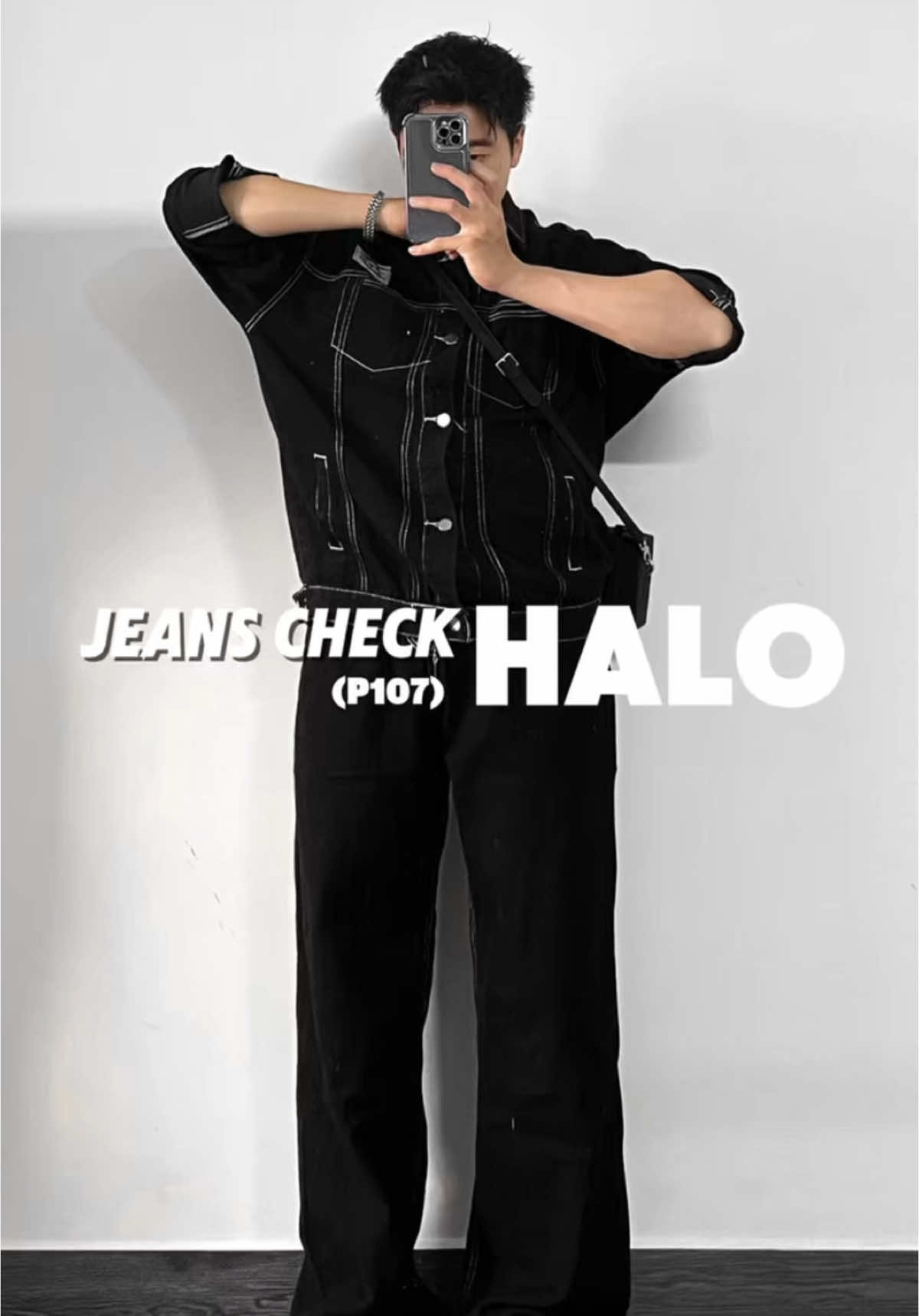 Khoác Jean Chỉ Nổi #halo_kaki #outfit #jeans #fpyシ #OOTD 