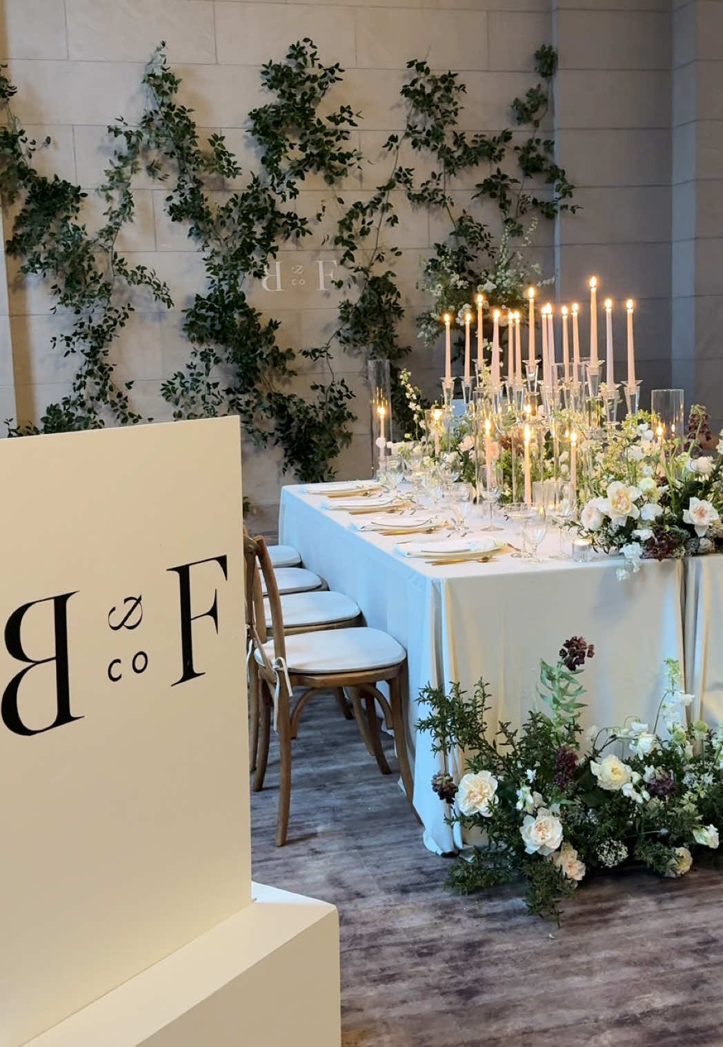 Velvet linens and glass candelabras… consider me obsessed! Saving this for more Inspo for this year!  Things that made this table so lux and high end is the different heights in taper candles using almond colors instead of white white so it feels more natural and lots of subtle textures! What do you think?  #weddingtiktok #weddinginstagram #weddingcontentcreator #weddingfloral #viralweddingvideo #candlelight #candlelight #weddingpinterest #contentcreators #beforeandafterwedding #weddingsetup 