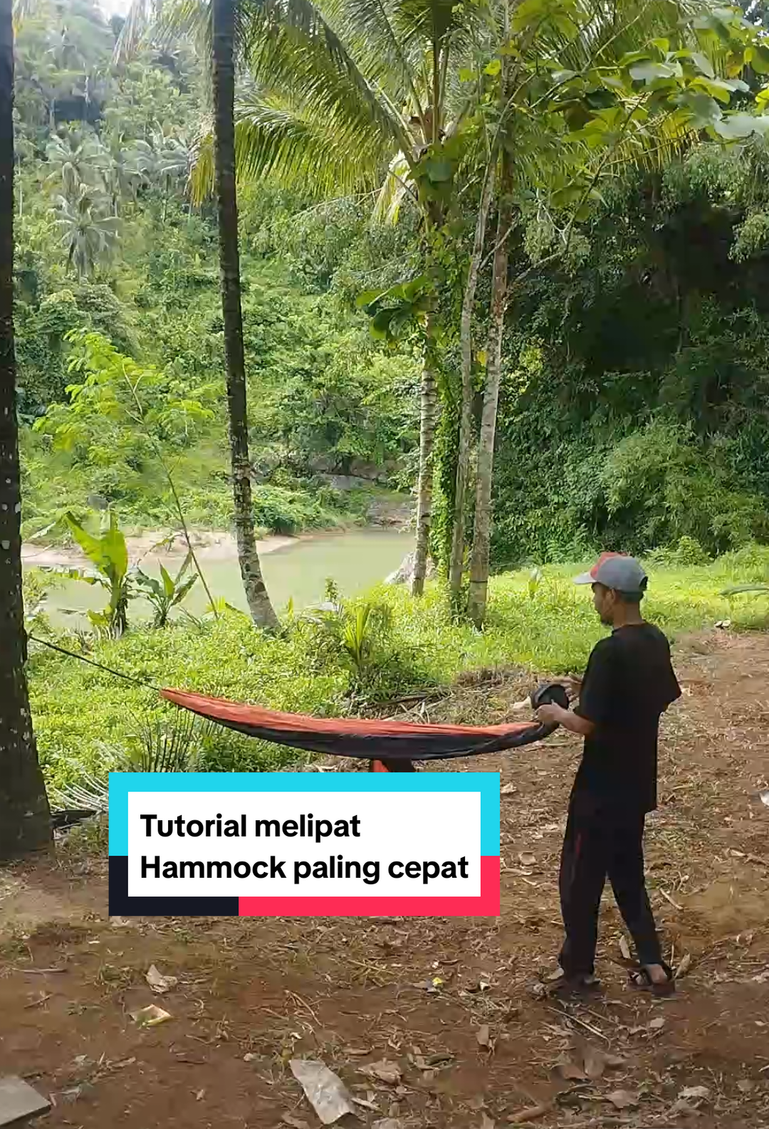 Cara cepat melipat hammock nih gaess #hammock #tutorial #mountains #camping 