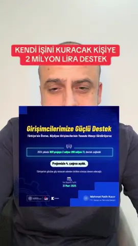 BAKAN KAÇIR AÇIKLAMASI: 📢 KOSGEB Girişimci Destek Programı ile iş kuracak ve geliştirecek girişimcilere 2 milyon TL’ye kadar destek sağlıyoruz. 💼 Destek kapsamında geçtiğimiz yıl açtığımız çağrılar sonrasında 1631 projeye 2 milyar 200 milyon TL kaynak sağladık. 🗓 2025 yılı 1. Dönem başvuruları için son tarih: 31 Mart 2025 Kurum adı geçtiği için ve marka gözüktüğü için zorunlu reklam  değildir bilgilendirmedir  #kredi #kosgeb #kredidoktoru