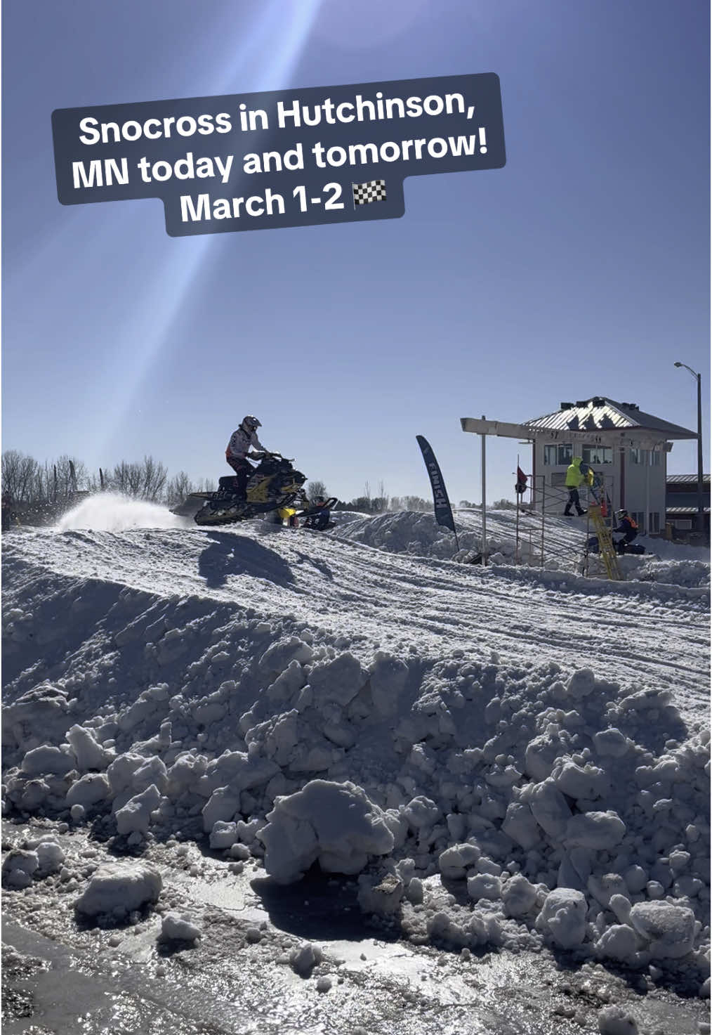 Come on out to the fairgrounds in Hutchinson, MN for some Snocross racing! 🏁 Happening today and tomorrow, March 1-2. #caproskis #snowmobilelife #snocross #snowmobileracing #sleds 