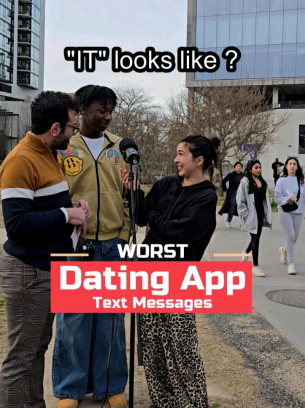 Worst text on a dating app ! @Mjsulli3📸🎀  . . . #streetinterview #datingapps #worsttexterever #badtexts #creatorsearchinsights 