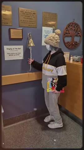 We never got to ring the bell 1st time but we made sure we did this time! #ringthatbell #medulloblastoma #round2 #childhoodcancer #fyp 
