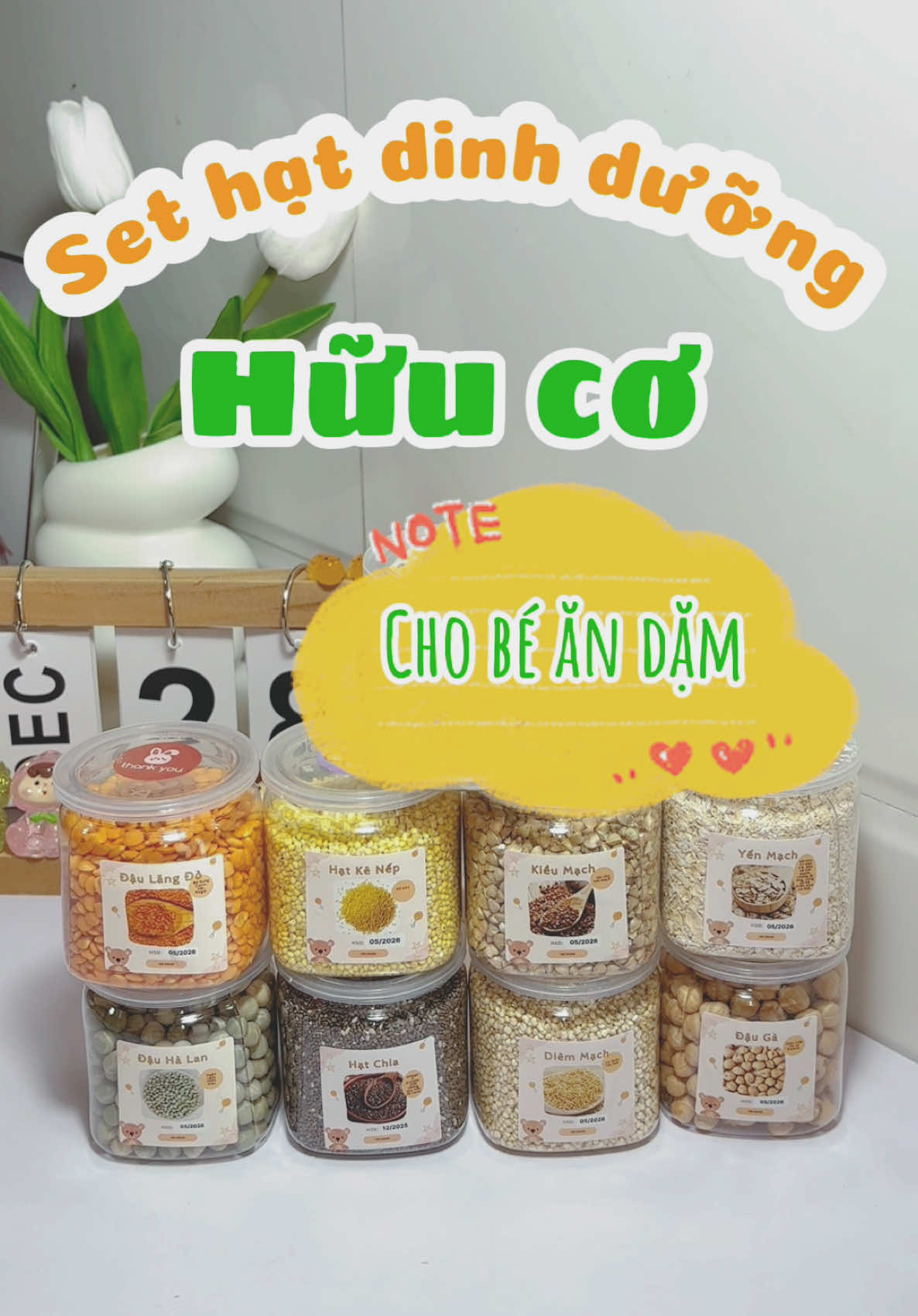 Phần 4: 🎀 #dinh dưỡng từ hạt thật sự cần thiết cho bé , các mom cần lưu ý bổ sung cho bé từ 6m là vừa nhé ✨✨#viral #fyp #nuoicondungcach #hatandam #hatmaker #andamcungbe #conyeu 