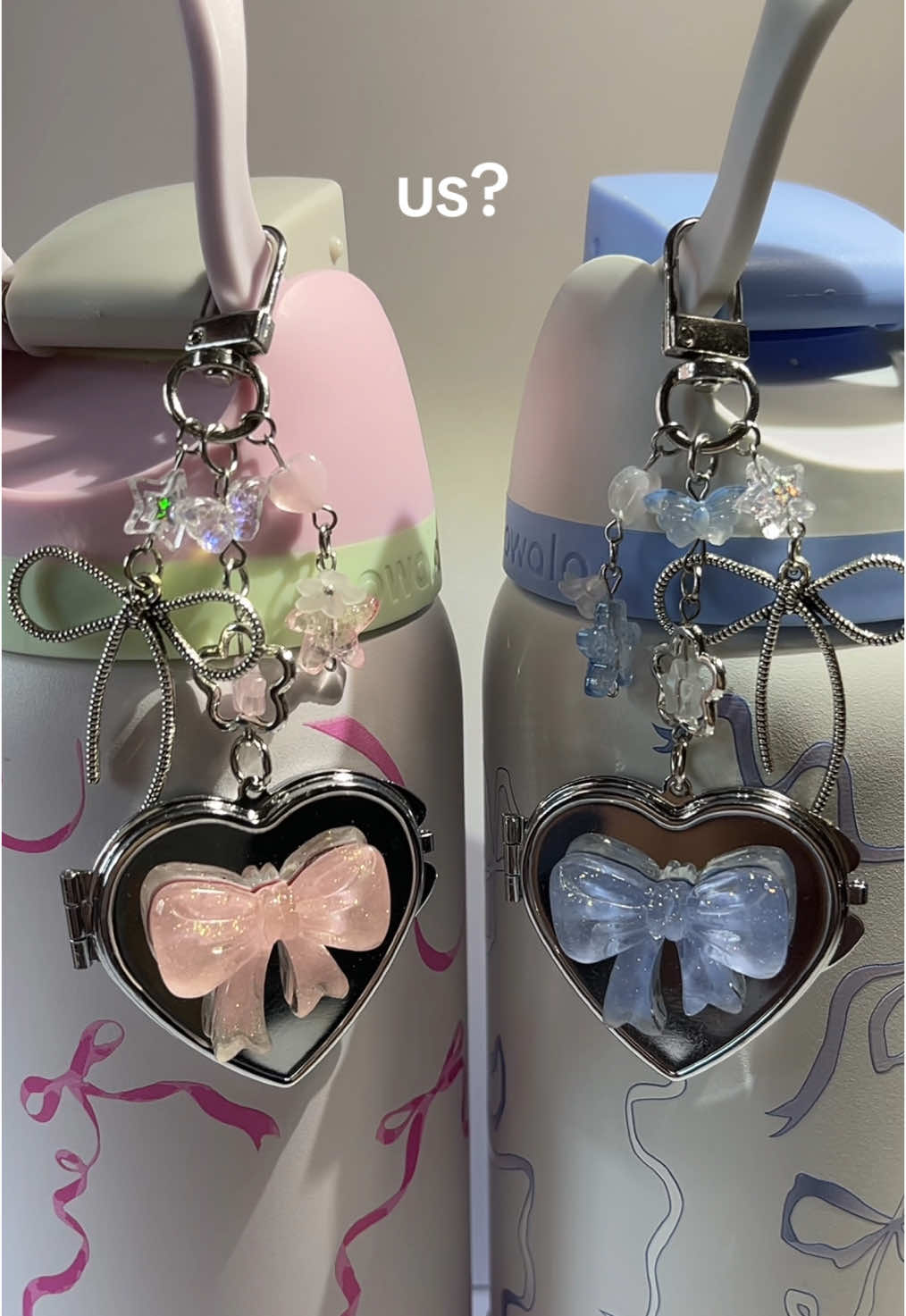 ⋆˚ matching coquette mirror locket keychains 𝜗𝜚˚⋆  get yours at my tele channel: https://t.me/starxycoo #coquette #keychain #locket #mirror #owala #bowala #matching #meandyou #us #beadedkeychain 