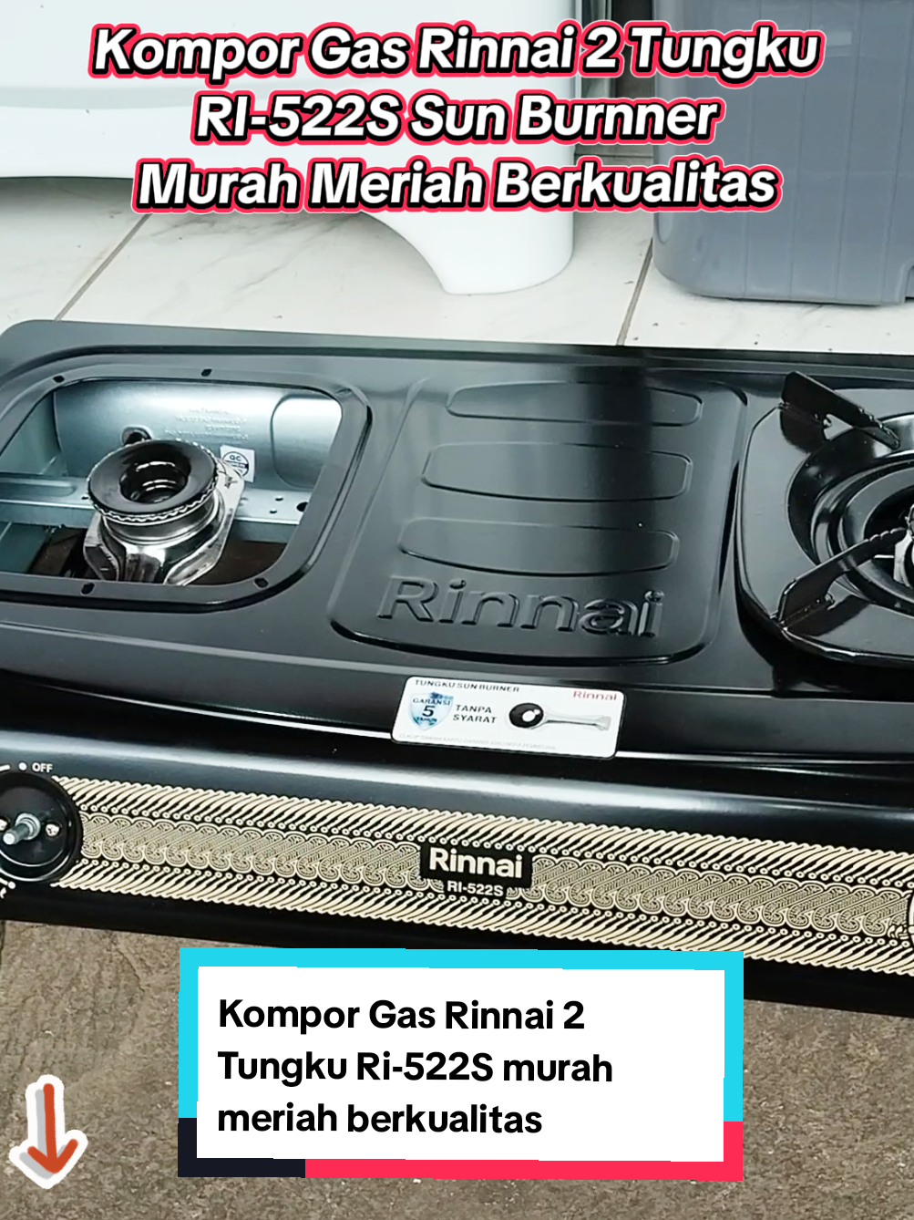 Kompor Gas Rinnai 2 tungku tipe RI-522S Sun Burnner Murah meriah berkualitas Original kompor merek Rinnai dia tungku, silahkan klik keranjang kuning untuk pemesanan #kompor2tungku #komporgas2tungku #komporrinnai2tungku #rinnairi522s #komporrinnai #komporrinnairi522s #rekomendasikomporgas 