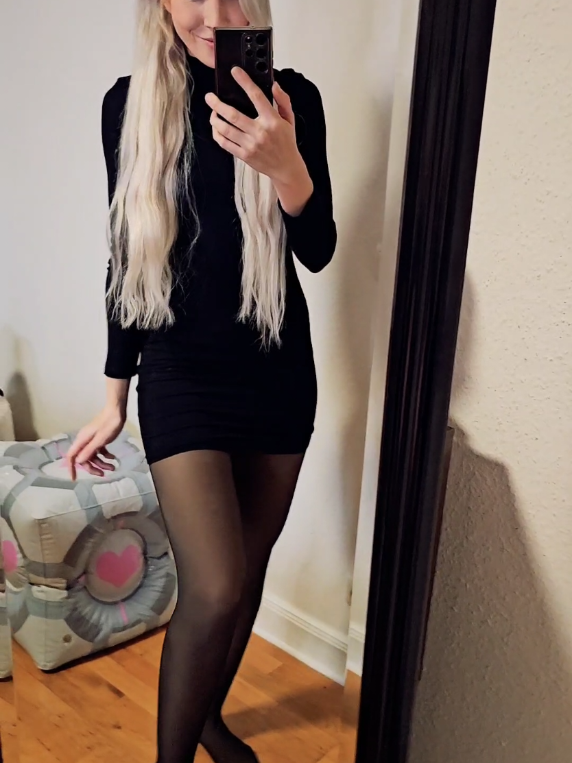 Little black Black Dress - winter Edition #blackdress #fyp #blonde 