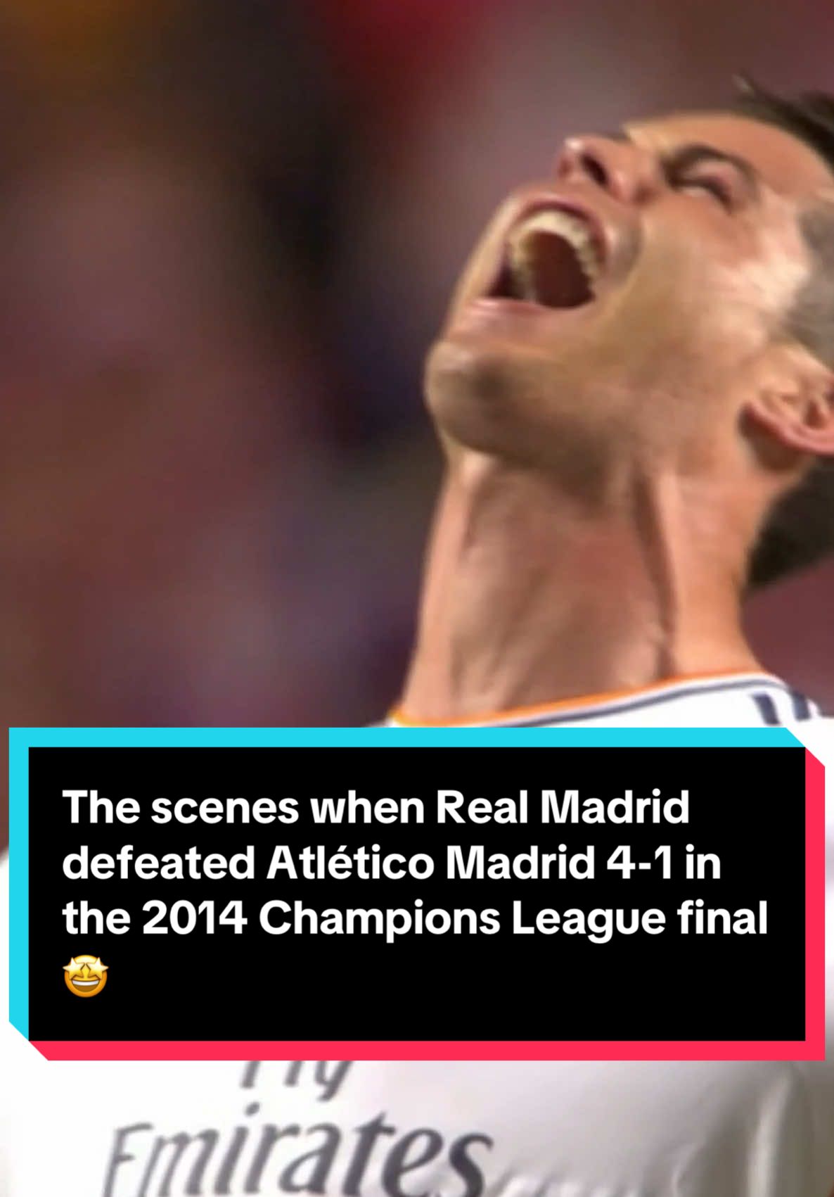 The scenes when Real Madrid defeated Atlético Madrid 4-1 in the 2014 Champions League final 🤩 #Ronaldo #CristianoRonaldo #RealMadrid #Madrid #championsleague 