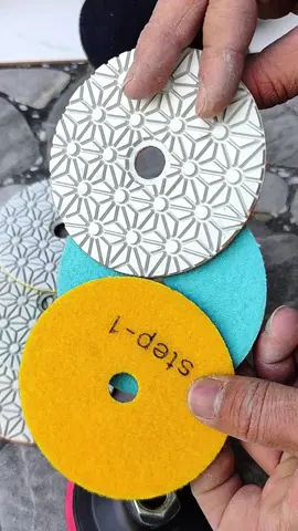 Stone fast renovation grinding pads, a set of three steps to solve the renovation problem#tool #handtools #hardware #alat #polish #stone #grinding 
