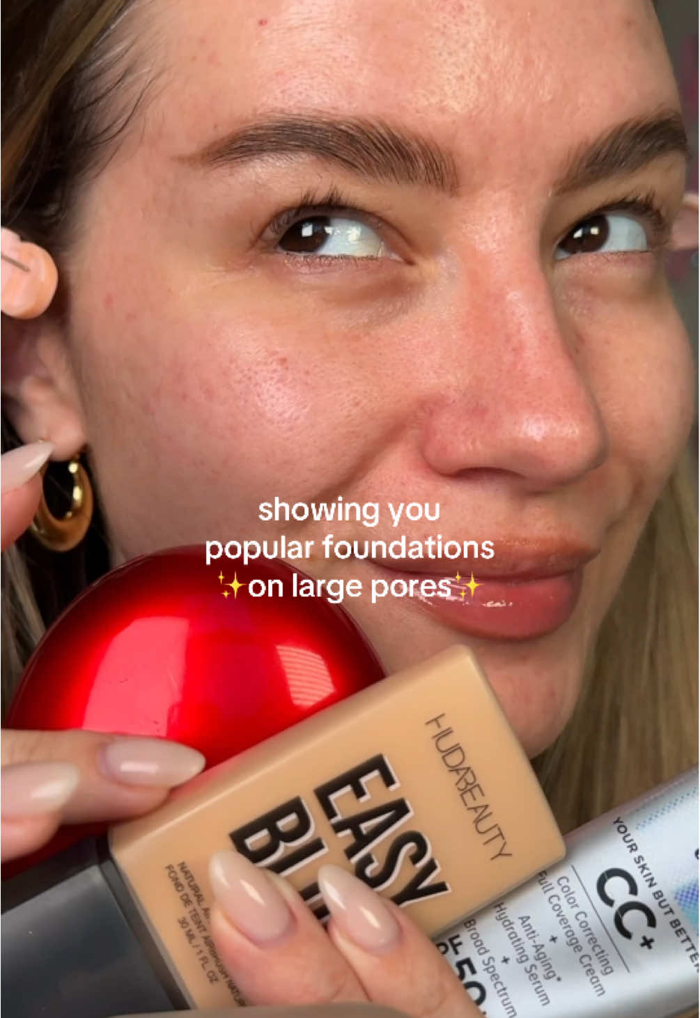 POPULAR foundations on LARGE PORES✅✨👀 Which one⁉️ @TIRTIR Inc.  @Huda Beauty  @Haus Labs by Lady Gaga  @e.l.f. Cosmetics  @IT Cosmetics  @Anastasia Beverly Hills  I did not use a blurring primer for this demo, but I do use it when I wear these products. I find all of these to be textured skin friendly, especially combined with a good primer and loose powder🫶🏻 #foundation #largepores #skintexture #makeup #tirtir #hudabeauty #anastasiabeverlyhills #elfcosmetics #itcosmetics #hauslabsfoundation 
