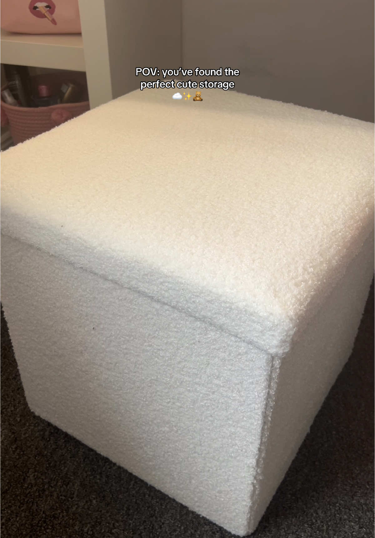 Large boucle storage box ☁️ Perfect for my bedroom and looks stunning ✨ I also picked up the mink storage stool from the same place, both are linked in my post! 🥰 #storage #storagebox #largestoragebox #roomstorage #storageideas #storagestool #bedroomorganization #homestorage #organizinghacks #smallspaceorganization #tiktokmademebuyit #neutraldecor #neutralhome #boucleaesthetic #homedecor #dressingroominspo #footstool #dressingtable #fyp @Onlinehomeshop 