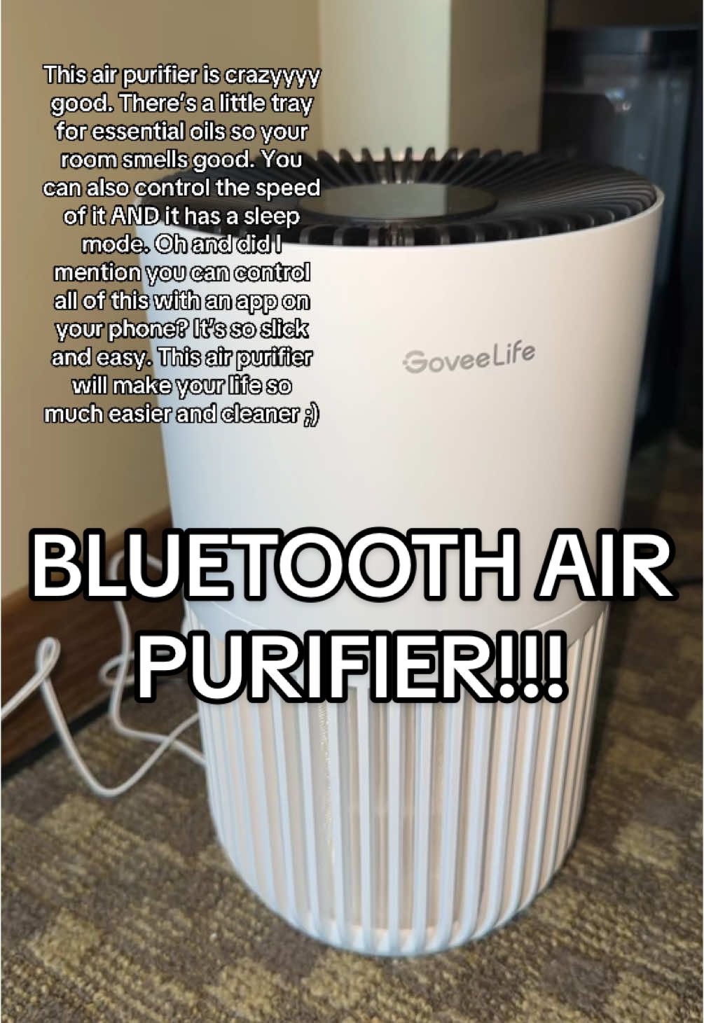 Govee seriously has the best electronics for your home. I have this air purifier on alll the time and it helps keep my room fresh and cozy! #airpurifier #air #clean #musthave 