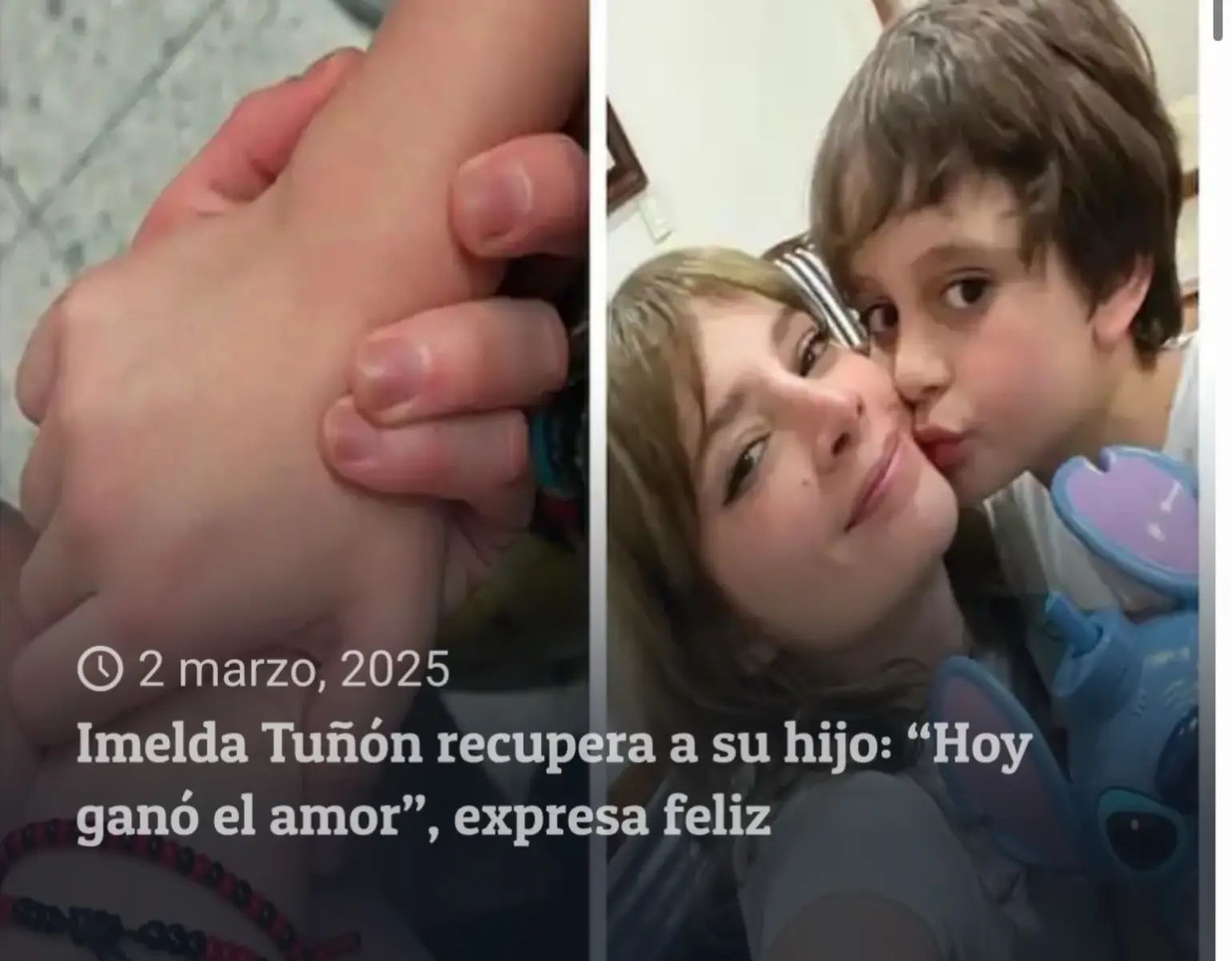 #ImeldaTuñón ha recuperado la custodia de su hijo, #JoséJulián, después de un mes de separación a raíz de una denuncia por presunta vi*l€N*@ familiar presentada por #MaribelGuardia. La noticia fue anunciada por Imelda en sus redes sociales, donde expresó su felicidad y agradecimiento por el apoyo recibido durante este difícil proceso. Durante la investigación, José Julián estuvo alejado de su madre, pero finalmente las autoridades determinaron que no existían pruebas suficientes para justificar la separación, por lo que la custodia fue restituida a Imelda.