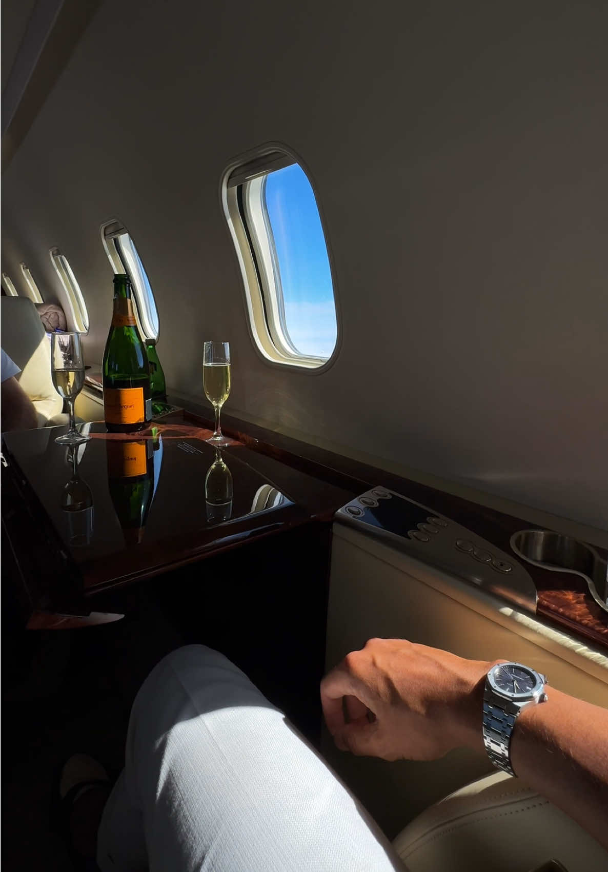 Aesthetics at 51,000 feet. #classyaesthetics #aesthetics #privatejet #businessjet #privatejetinterior #audemarspiquet #royaloak #aproyaloak #businessclass #pov #oldmoneyaesthetic #oldmoneylifestyle #oldmoneystyle 