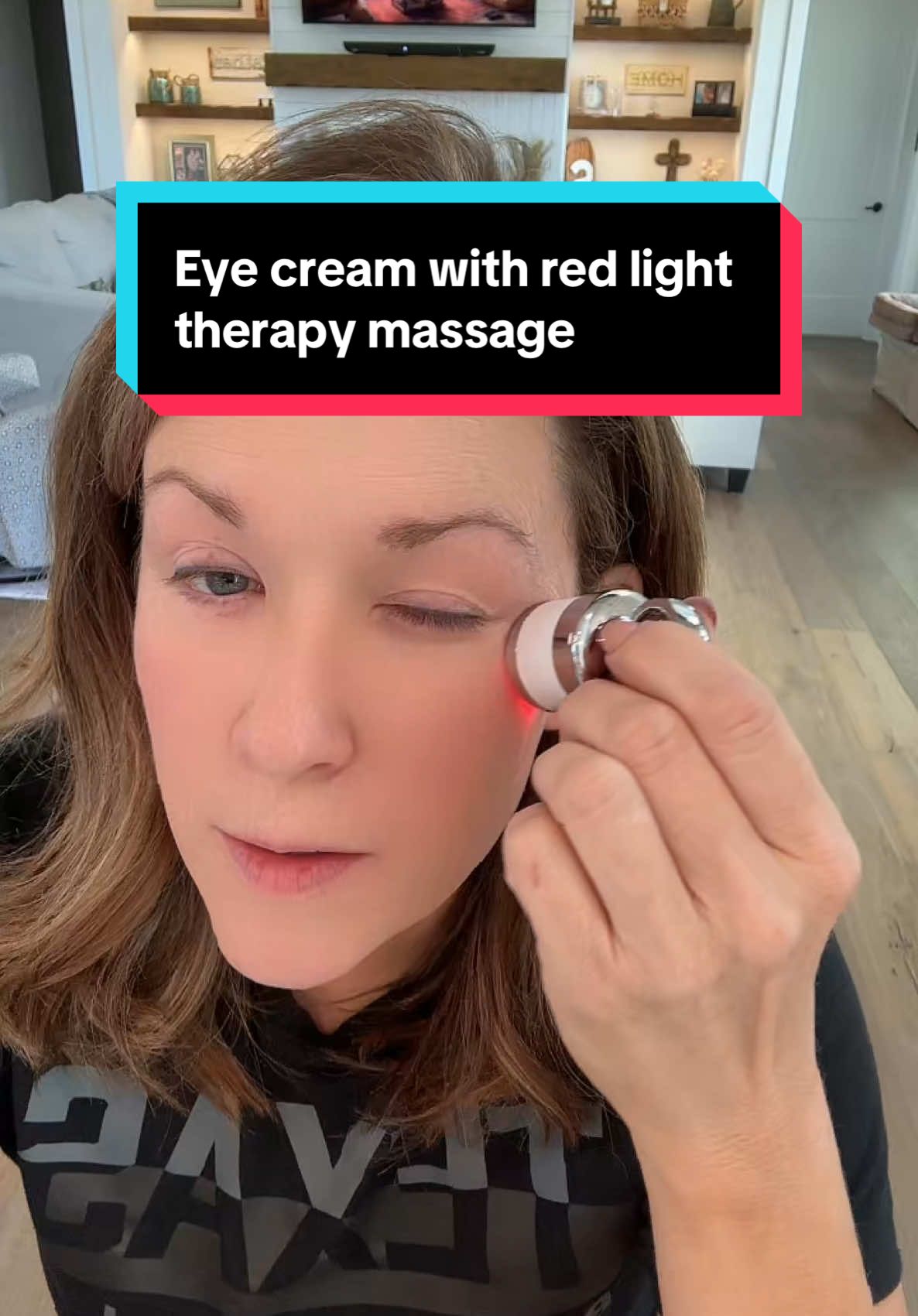 Under eye cream that helps with fine lines wrinkles and puffiness also contains caffeine and a red light therapy massager. #eyecream #redlight #redlighttherapy #skincare #skincareroutine #puffyeyes #fineline #ycz #spotlightfinds #fyp #trending #women #mothersdaygift 