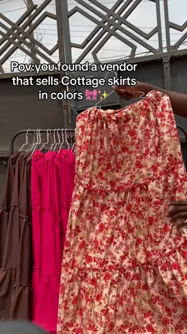 Pov:You found a vendor that sells cottage skirt in colors for 8000N  📍:lagos  #fashion #clothingbusiness #fashiongirlies #fashiongirls #cottagecoreaesthetic 