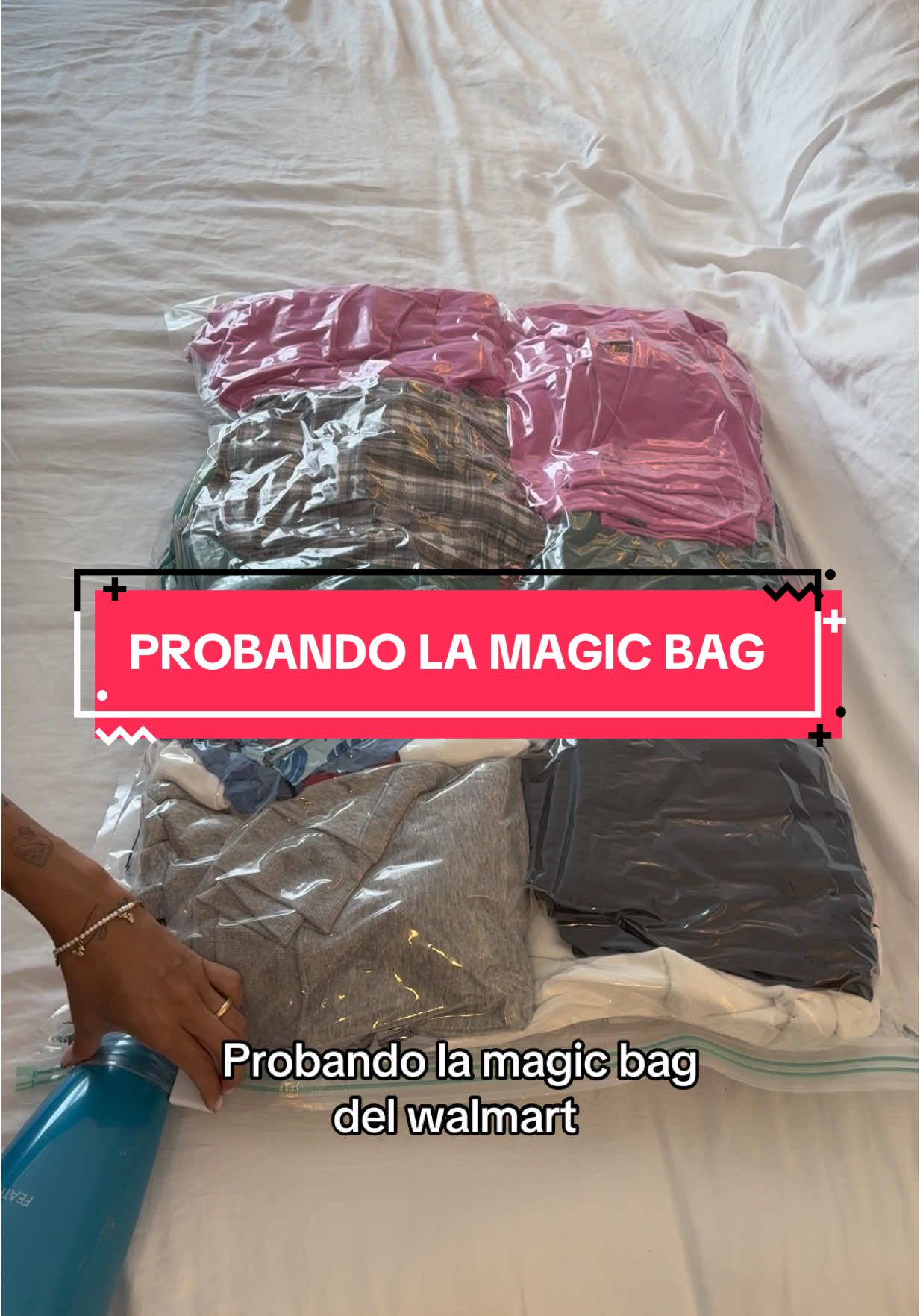 Probando la magic bag vacuum al vacio para armar las valijas #viaje #bolsas #magicbag #Walmart #parati #tiktok #maleta #ropa #foryoupage 