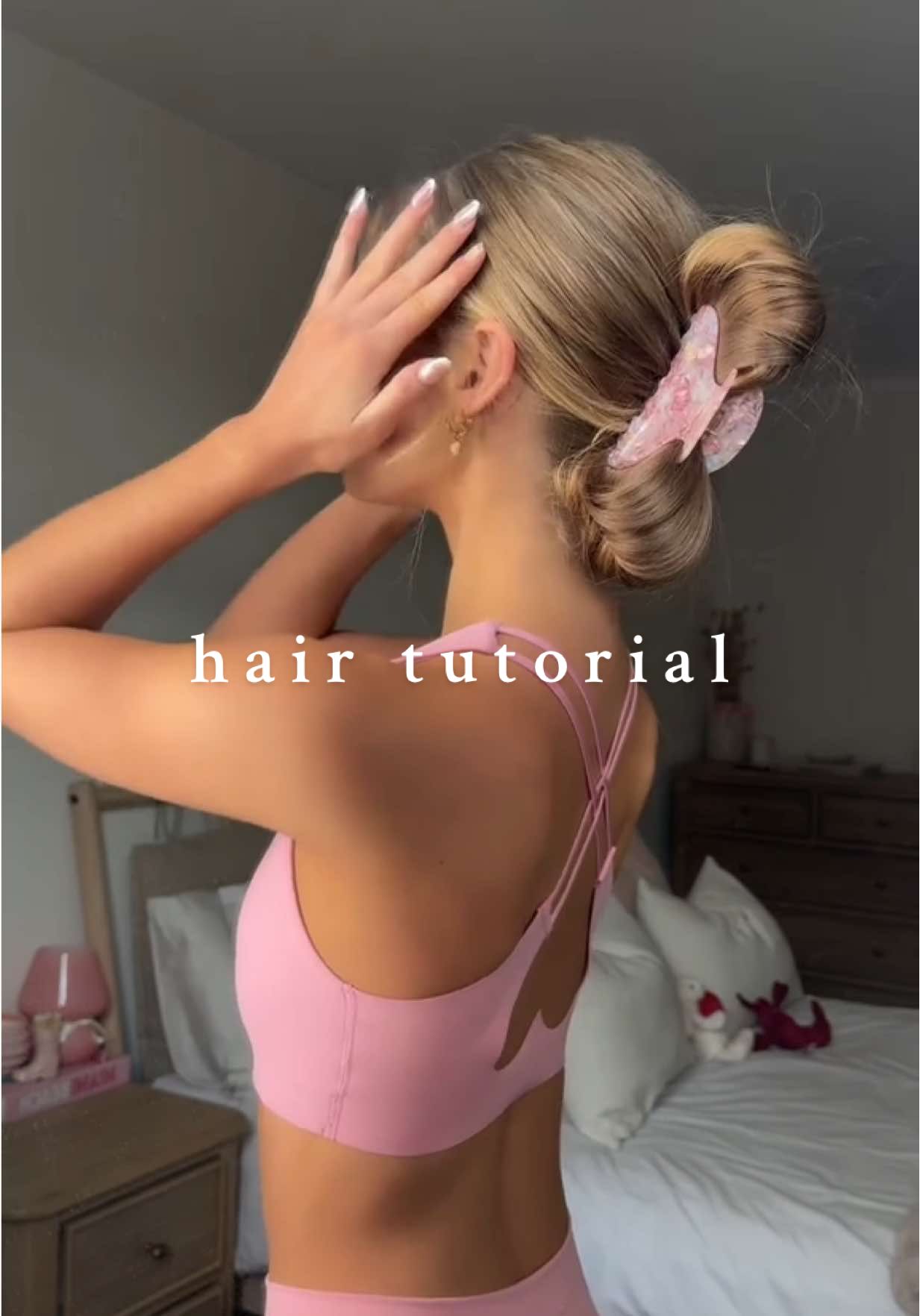 gym hair inspo💕🎀 #hairtutorial #hairinspo #gymhair #gymhairstyle #hairideas #clawclip 