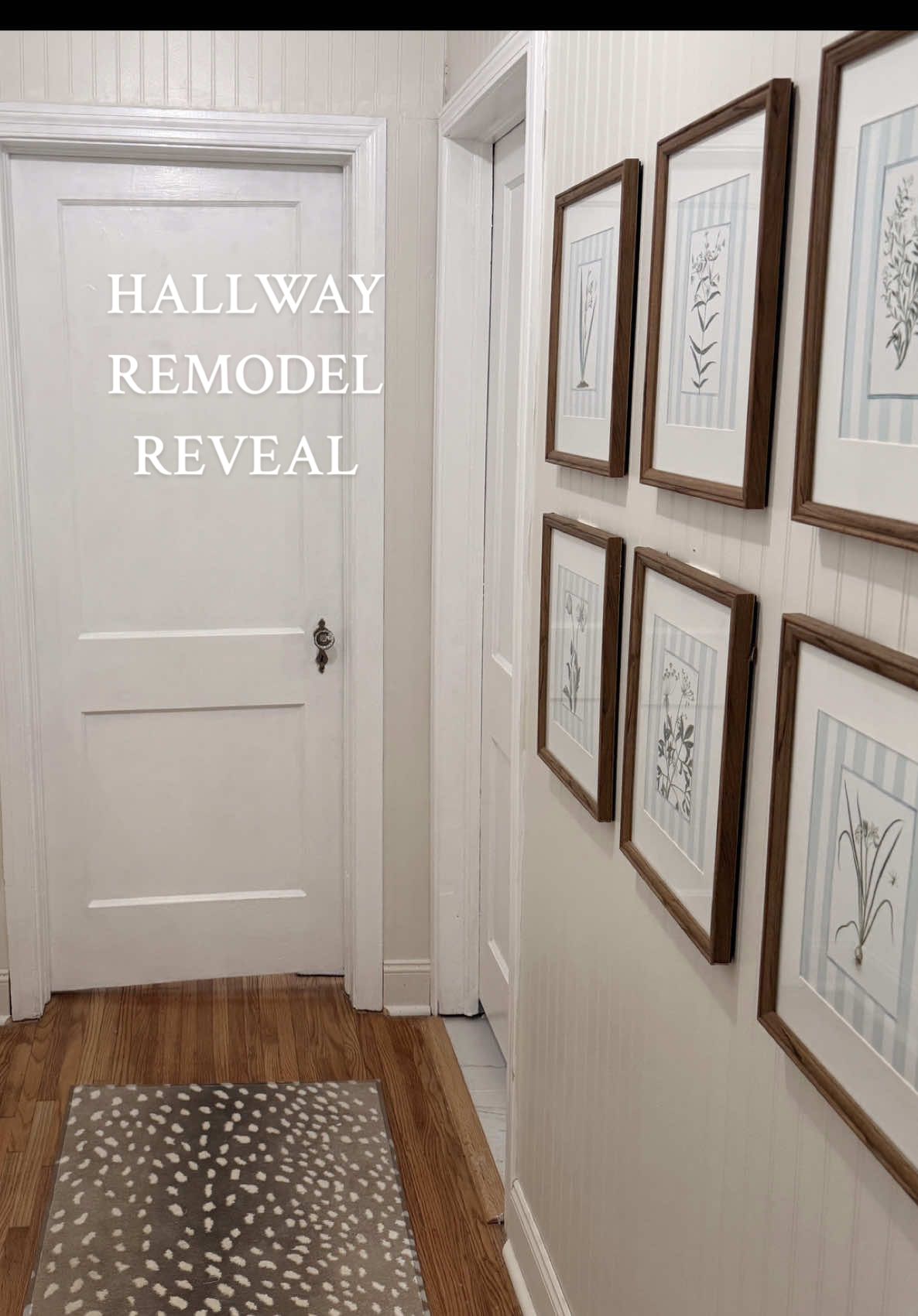 It’s been a long time coming… here’s the final reveal on the never ending hallway project (that still isn’t actually done) 😂 but it’s done enough to show! #remodel #renovation #hallway #DIY #1930home #oldhome 