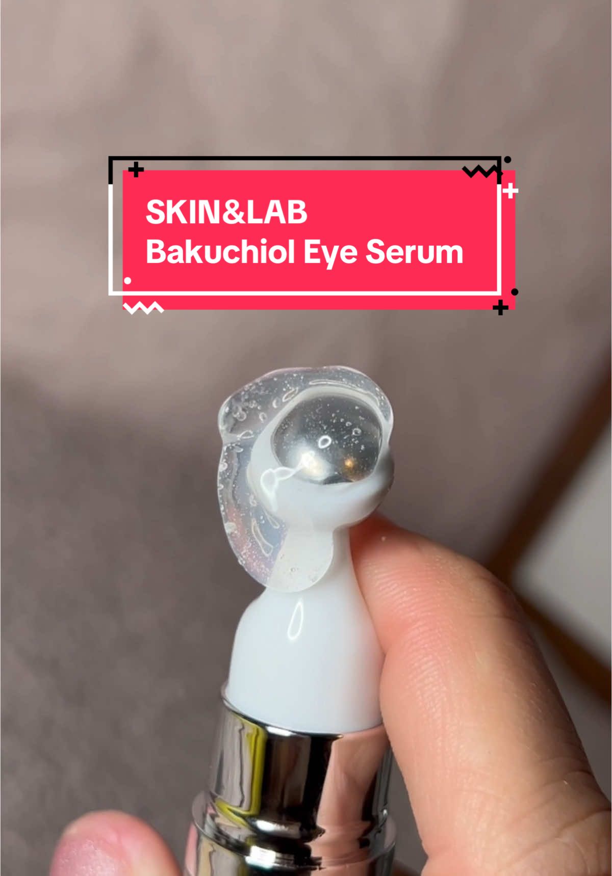 Skin&Lab | Bakuchiol Eye Serum  This serum feels light and refreshing. The watery gel texture glides on effortlessly, and it hydrates my skin without leaving any greasy residue. I love that it feels so moisturizing, but it doesn’t weigh down my delicate eye area. It’s the perfect balance of hydration and refreshment!  This serum is packed with some really great vegan ingredients. Bakuchiol, a plant-based alternative to retinol, really stood out to me. It works wonders for reducing fine lines and improving the elasticity of the skin.  My eye area feels smoother and firmer after using it for a few days. I also love that Alpha Arbutin helps brighten the skin around my eyes, making me look more awake and refreshed. Plus, Vitamin P adds an extra layer of protection, ensuring the overall health of my skin. The stick-type applicator with a steel ball roller is definitely a standout feature. It makes the application process so much easier and more enjoyable. I simply roll it under my eyes, and it not only applies the serum evenly but also massages the area gently, boosting circulation. It’s like giving yourself a mini spa treatment with every use!  I highly recommend giving this serum a try! @skinnlab  #hwahae #skinnlab_global #bakuchiol #undereyebags #slowaging