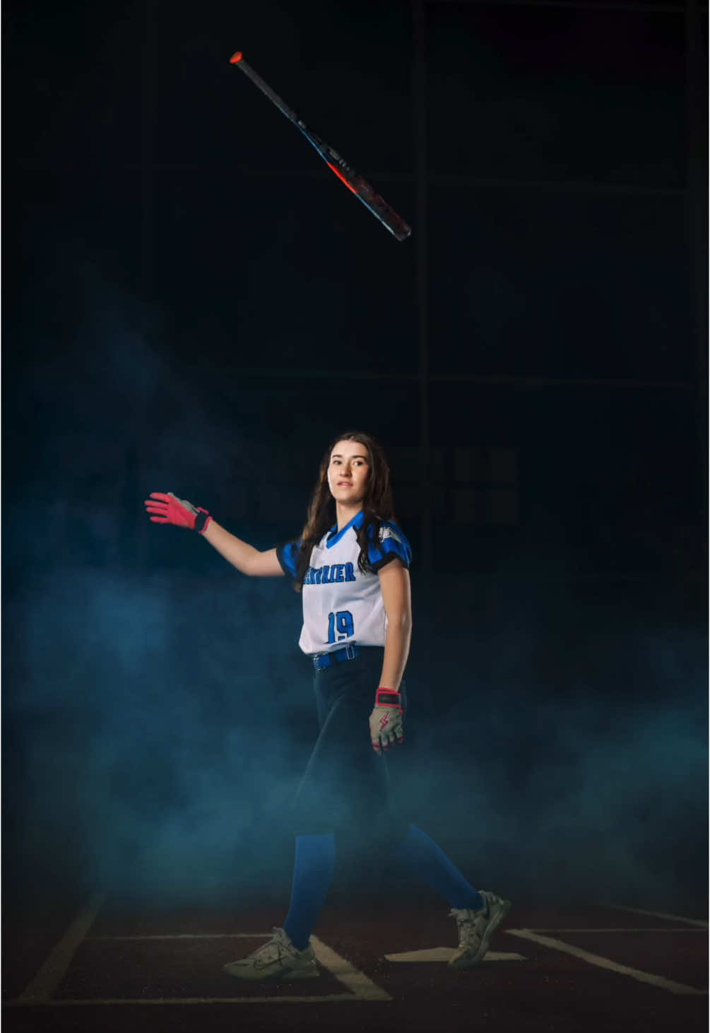 With the bat flip! Barely avoided disaster on that first one!  Greenbrier Softball #sportsphotographer 