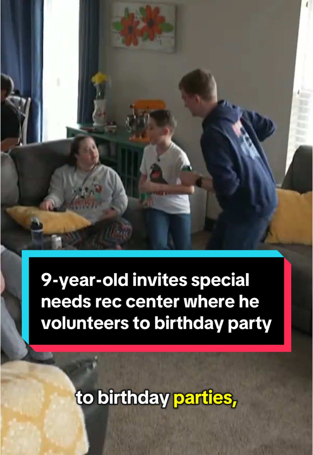 For his birthday, 9-year-old Grant Mullen chose kindness over presents, inviting everyone at a special needs center he volunteers at to celebrate. Steve Hartman is On the Road in Coeur d’Alene, Idaho. #goodnews #hopecore #positivity #birthday #specialneeds #volunteer #kids #ontheroad #disability #birthdayparty #idaho 