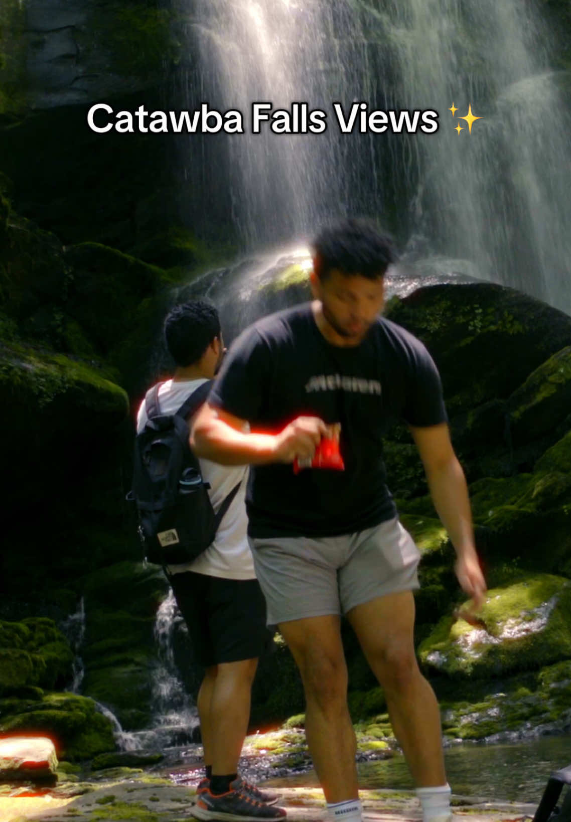 Catawba falls is one of my favorite hikes and waterfalls in North Carolina! #catawbafalls #catawbafallsnc #ncwaterfalls #nchiking #northcarolinahiking 