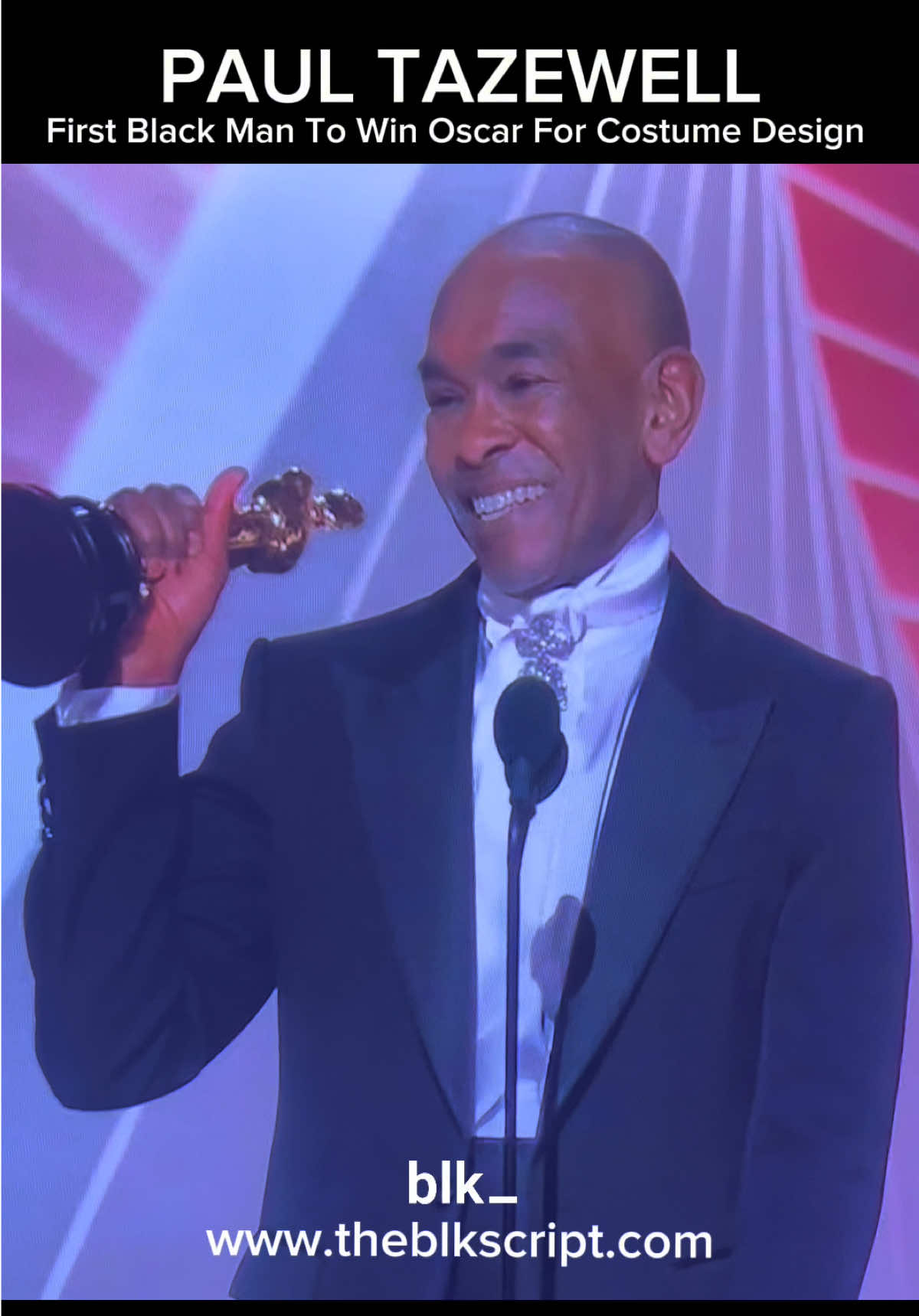 Congratulations To Paul Tazewell Who Is Now The First Black Man To Win An Oscar For Costume Design. #oscars #Oscars2025 #paultazewell #wicked 