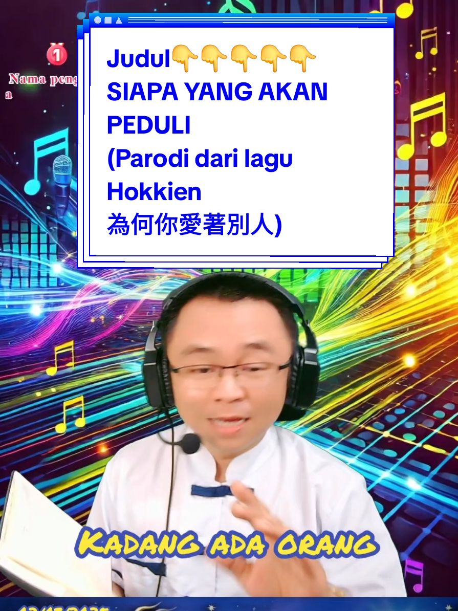 Judul: SIAPA YANG AKAN PEDULI (Parodi dari lagu Hokkien 為何你愛著別人) Lagu parodi ini menceritakan tentang orang yang tidak tahu diri dan tidak tahu balas budi. Saat butuh, mereka datang, tapi setelah mendapatkan yang diinginkan, mereka pergi tanpa peduli. Namun, pada akhirnya, waktu akan membuktikan siapa yang benar-benar tulus dan siapa yang hanya memanfaatkan orang lain. Jangan lupa like, komen, dan share kalau kalian relate dengan lagu ini! #ParodiLagu #LaguHokkien #SiapaYangAkanPeduli  #hokkiensongs #viral #fyp  #telurnagaair 