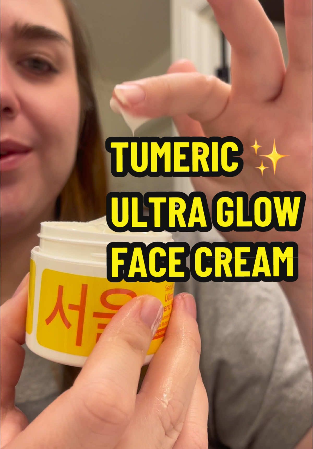Want glowy moisturized skin? This tumeric ultra glow cream will make you glow & leaves your skin sooo moisturized! High quality clean ingredients- perfect consistency as a daily facial moisturizer for all skin types. ✨ 🥰 #moisturizer #facialmoisturizer #glowyskin #skincare #skincareroutine #tumeric #nontoxic #skintok #dryskin #koreanskincare #koreanskincareproducts #fyp 