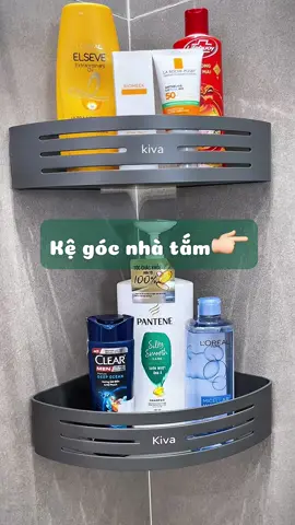 Kệ góc nhà tắm lắp đặt dán tường.Chất liệu nhôm hàng không chống gỉ sét ăn mòn👌🏻 #xuhuong #fyp #giadungtienich #đồgiadung #kivamall #decor 