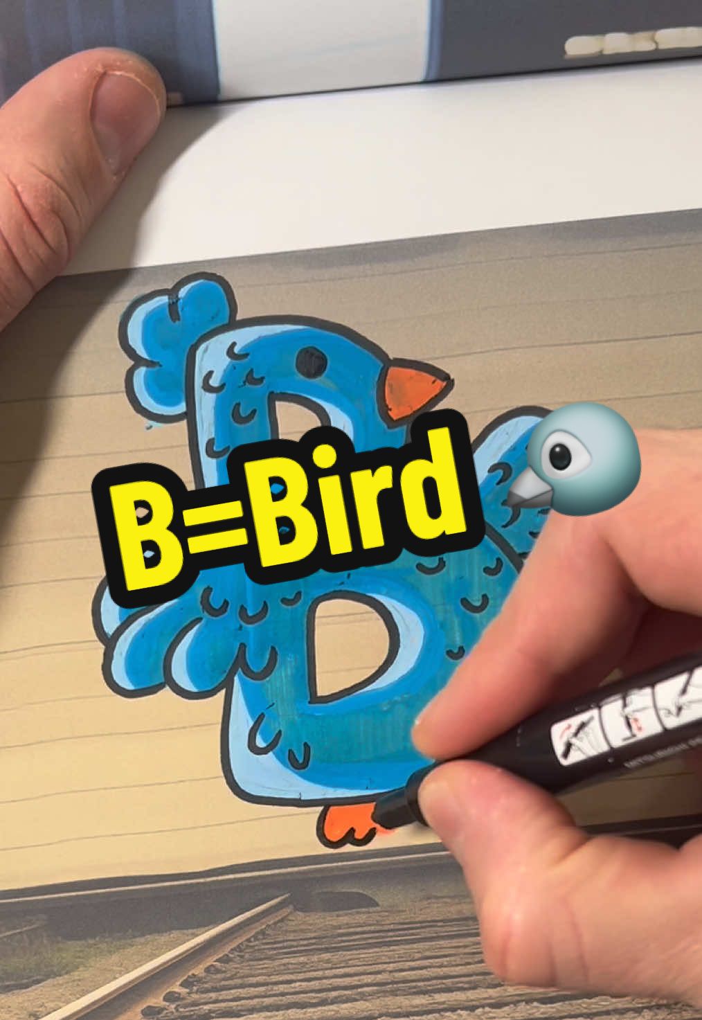 How to make Graffiti Bird 🐦 #graffiti #graffitiart #markers #graffitialphabet 