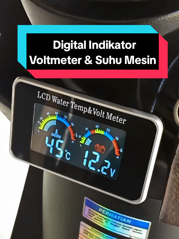 2in1 LCD indikator voltmeter & suhu mesin motor👍🏼 #voltmeter #voltmeteruniversal #sensorsuhu #miosporty #voltmeter lcd digital fizr #racuntiktok 