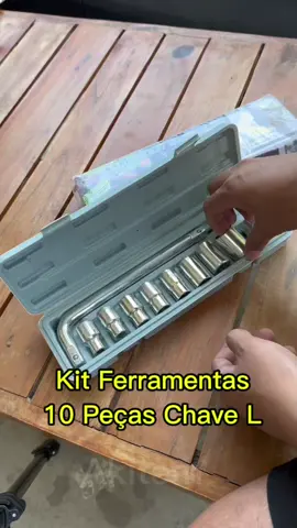 Kit Ferramentas 10 Peças Chave L com 09 soquetes e mais o estojo, tornando-se seu aliado indispensável em qualquer tarefa que exija meticulosidade.#CapCut #ferramenta #manutencao #soquete 