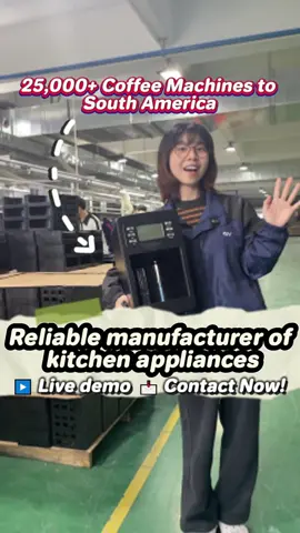 Mass production in action! ☕🚀 We’re manufacturing 25,000 units of this coffee machine for export to South America. As a trusted kitchen appliance manufacturer, we also produce toasters, kettles, ovens, and grills. Looking for a reliable supplier? Let’s connect! #CoffeeMachine #KitchenAppliances #Manufacturing #Supplier #FactoryTour #BulkOrder #OEM #MadeInChina