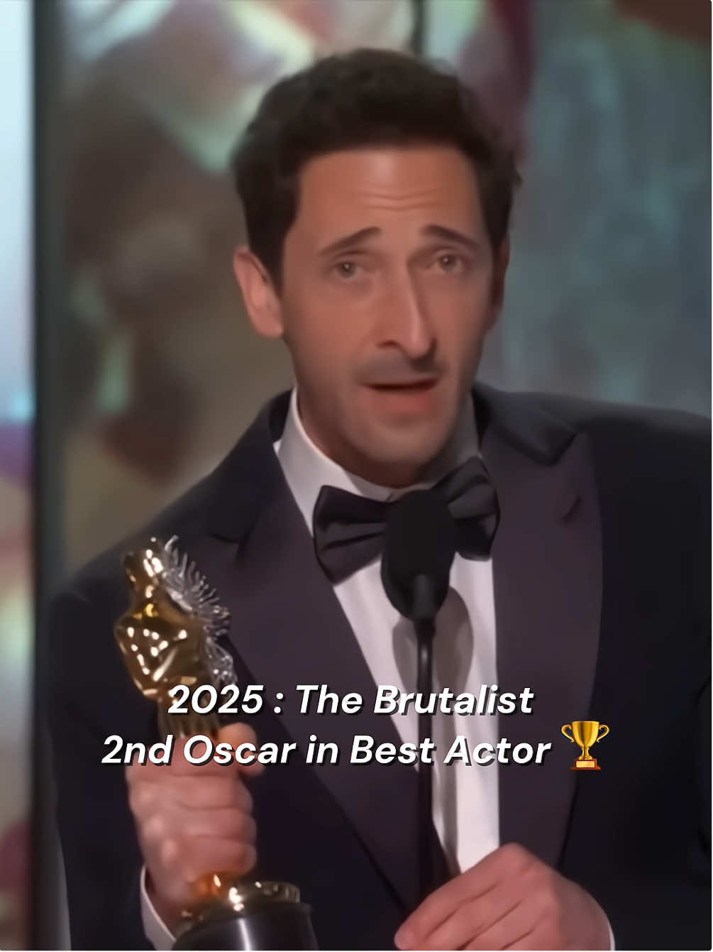 Adrien Brody คว้ารางวัลออสการ์ สาขา นักแสดงนำชายยอดเยี่ยม ในรอบ 22 ปี จาก The Brutalist นับเป็น รางวัลออสการ์ครั้งที่ 2 ในชีวิต🏆👏 #adrienbrody #oscars #Oscars2025 #theacademyawards #bestactor #thebrutalist #thepianist #fyp #movie 