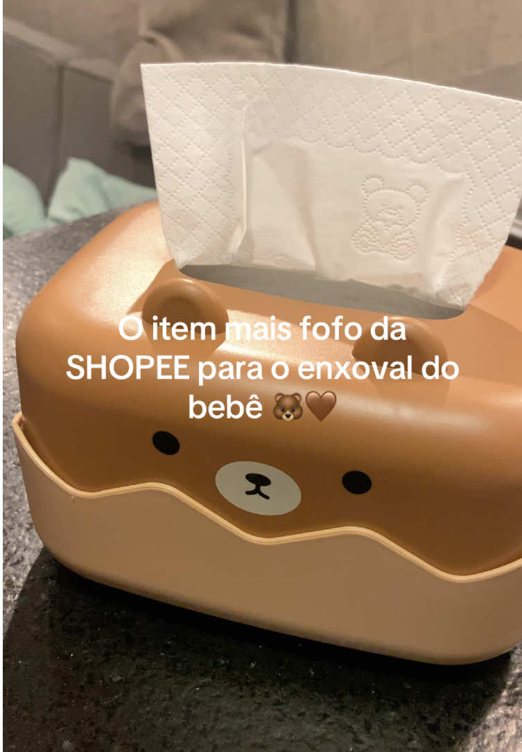 O item mais fofo para o enxoval do bebê 🤎🐻 #enxoval #maternidade #quartodobebe #shopee 