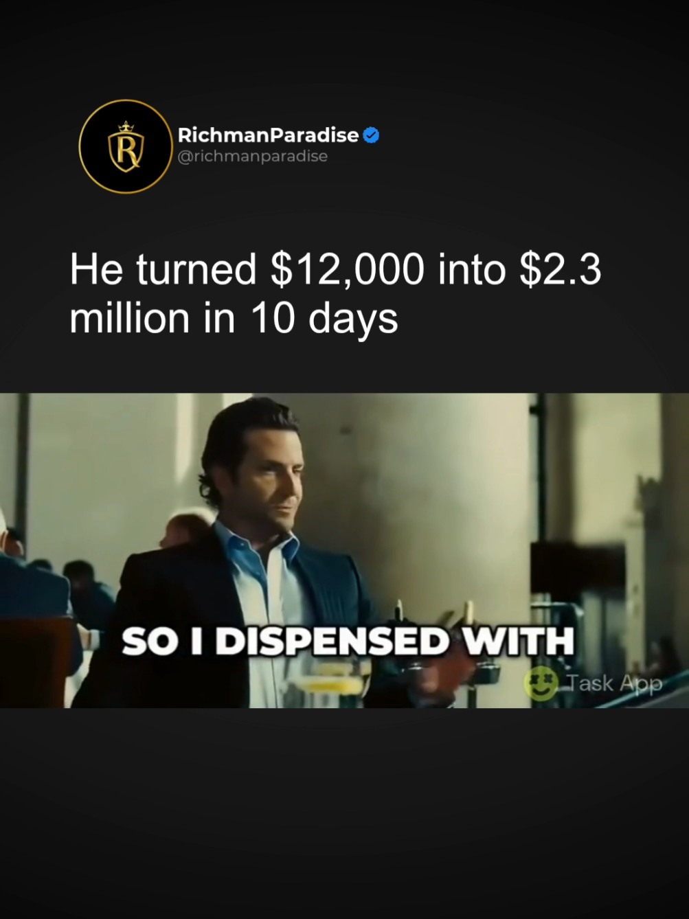 In just 10 days, he made a single stock market move that turned $12,000 into $2.3 million. How? He didn’t rely on luck—he had a proven formula to predict market movements. With the right strategy, he wasn’t gambling; he was executing a calculated play. 🎯 The truth is, business and investing aren’t about luck—they’re about strategy. When you have a system that consistently delivers results, success becomes a matter of time, not chance. So start building a proven strategy and start making money! 💰 #gambling #stockmarket #stocks #traders #business #success #financialfreedom #makemoney #getrich #entrepreneur  Series: Limitless 